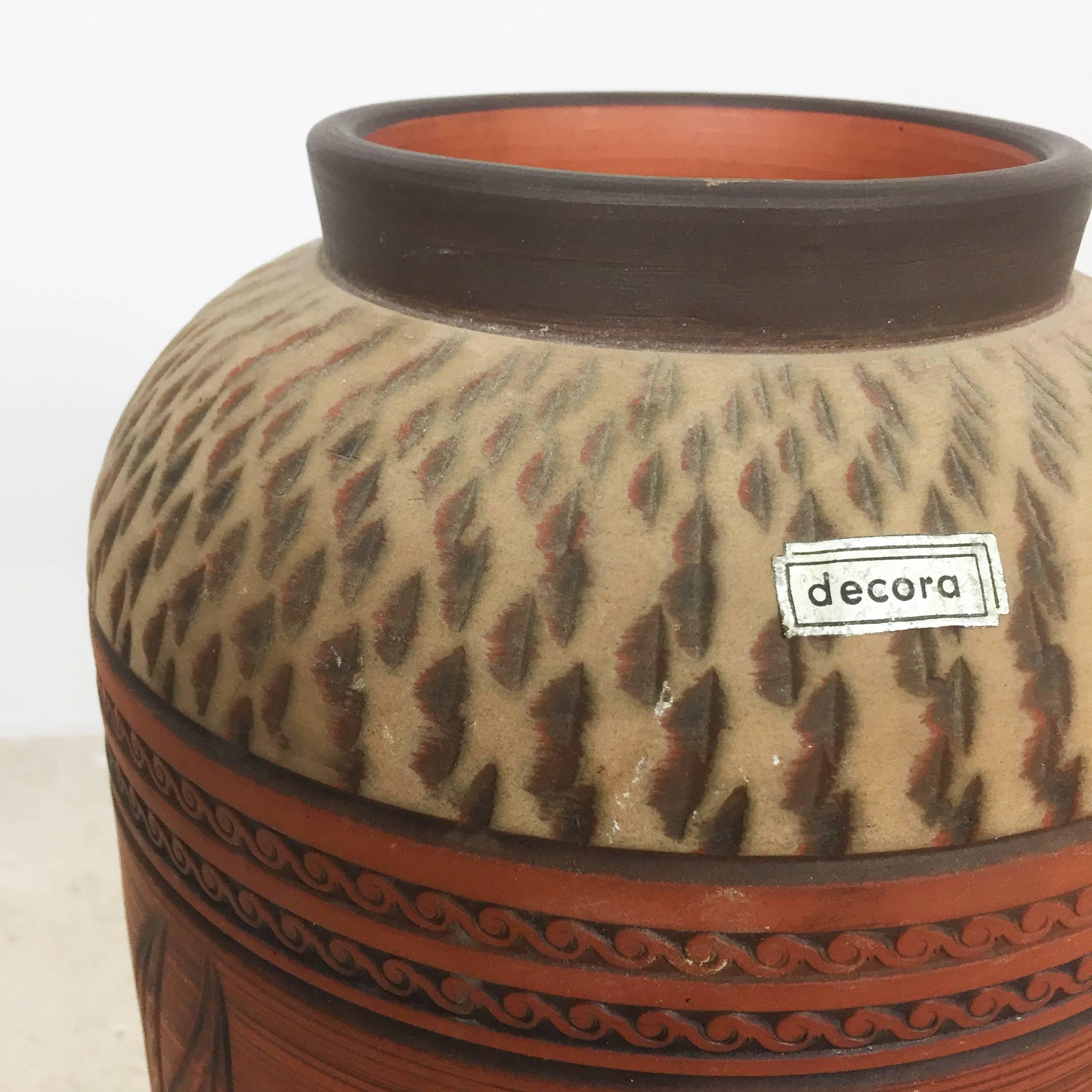 Vase de sol vintage en céramique par Decora Ceramic, Allemagne, années 1960 Bon état - En vente à Kirchlengern, DE
