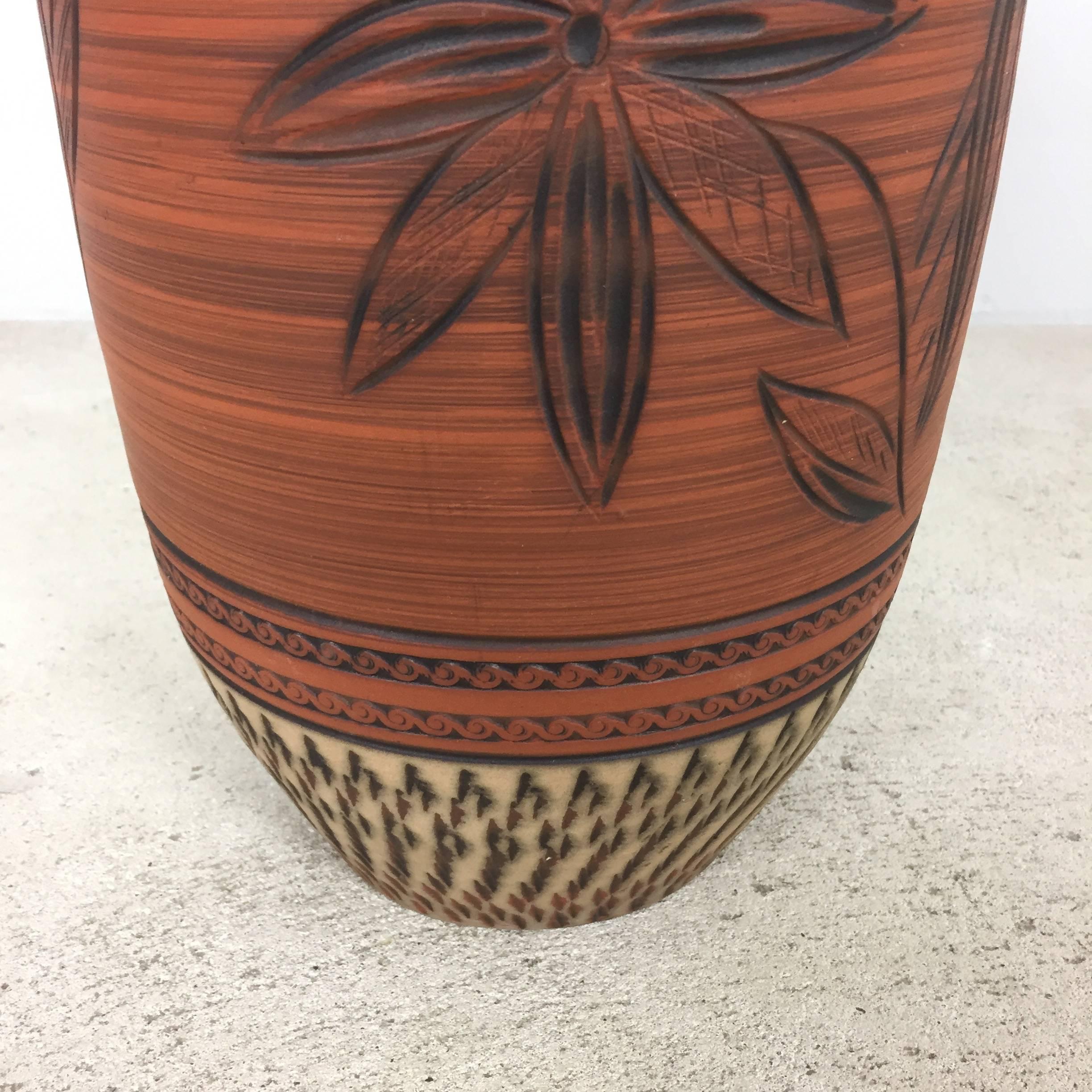 20ième siècle Vase de sol vintage en céramique par Decora Ceramic, Allemagne, années 1960 en vente