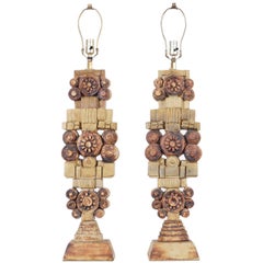 Vintage Ceramic Pottery Lamps by Bernard Rooke