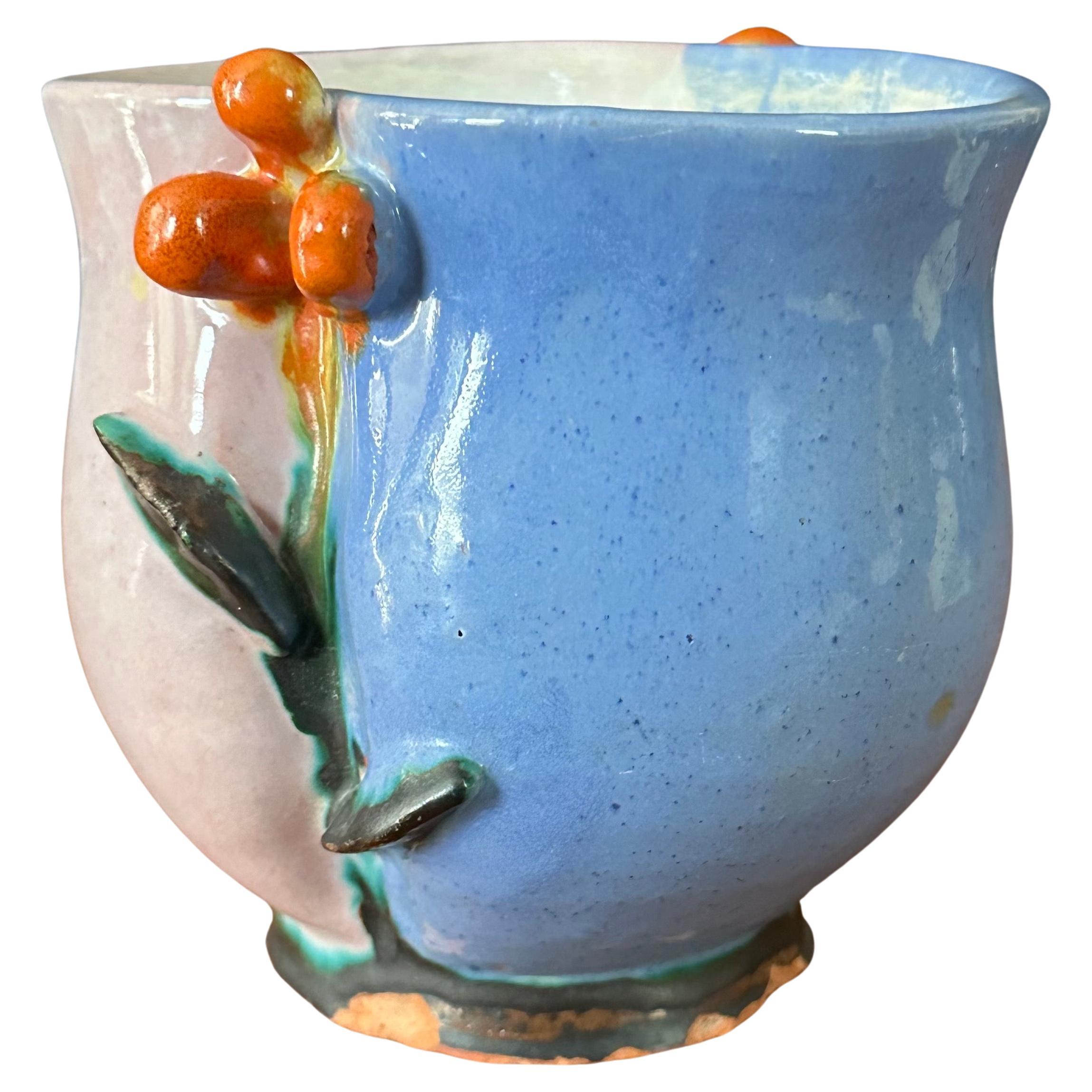 Austrian Vintage Ceramic Pottery Vase by Walter Bosse - Rare For Sale