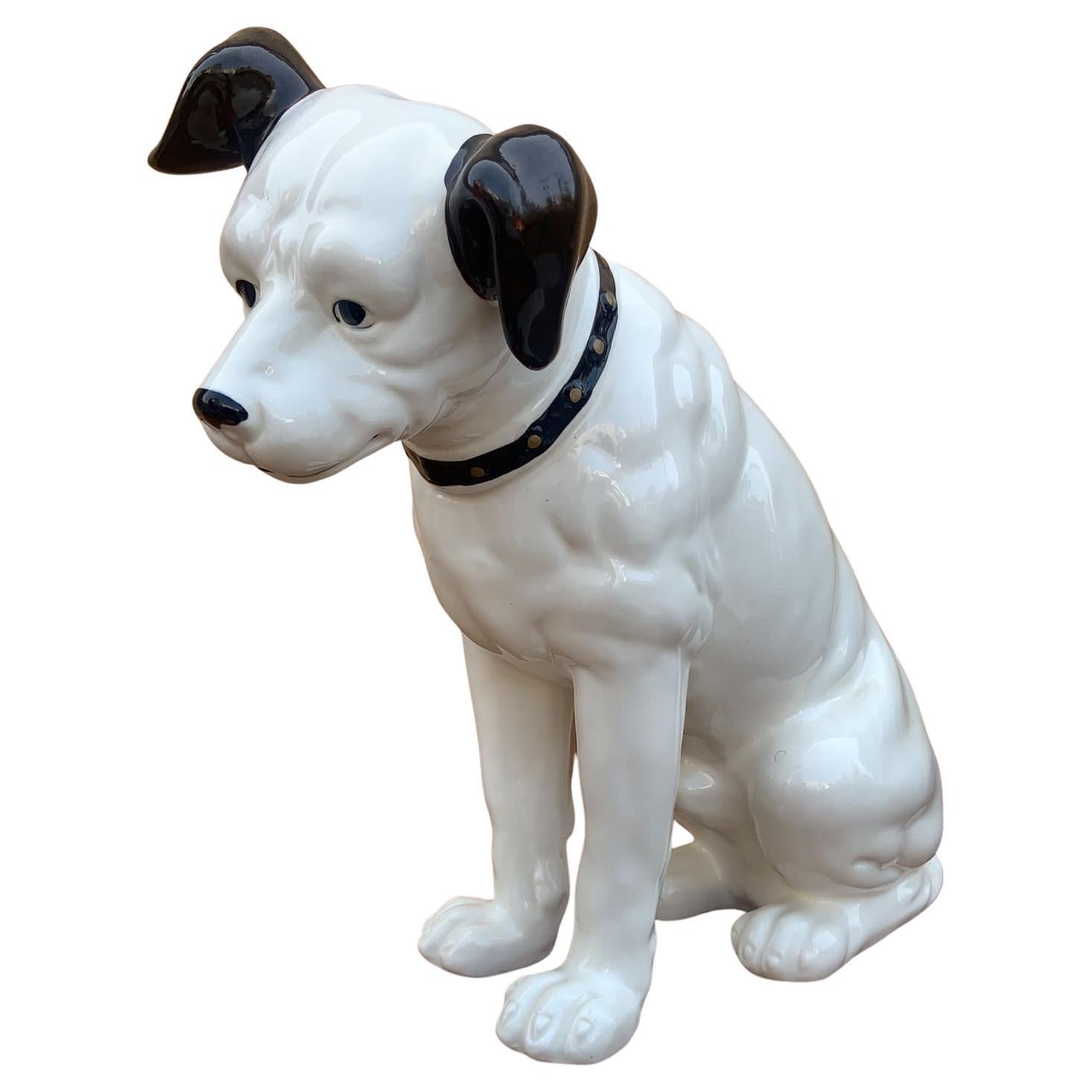 Vintage Ceramic RCA Victor His Masters Voice Nipper Dog Figurine by Sarsaparilla