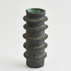 Vintage Ceramic Ridged Sculptural Vase