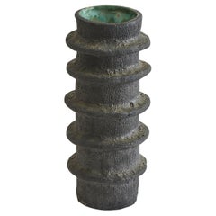 Vintage Ceramic Ridged Sculptural Vase