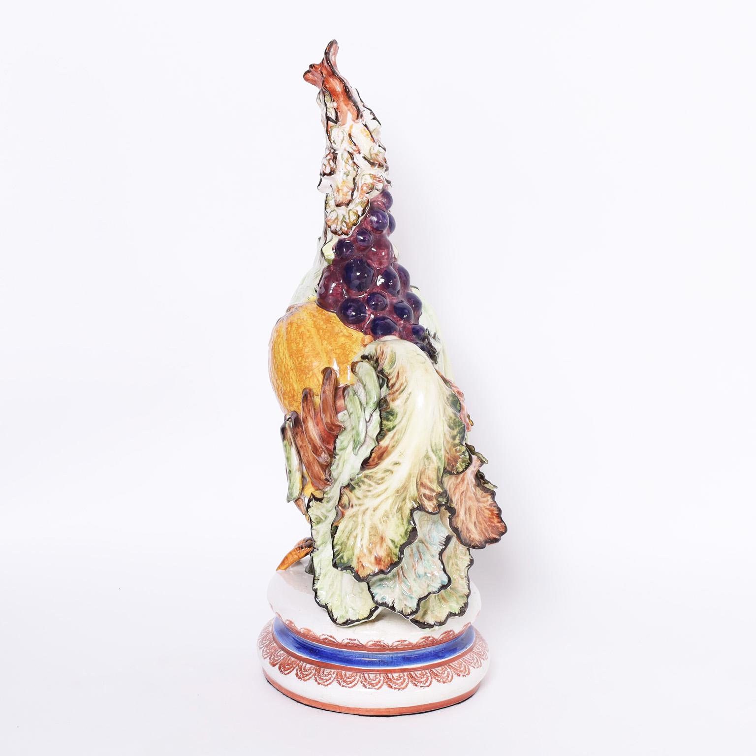 large ceramic rooster statue