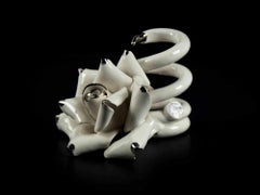 Vintage Ceramic Rose-Shaped Pen Holder, 1970s