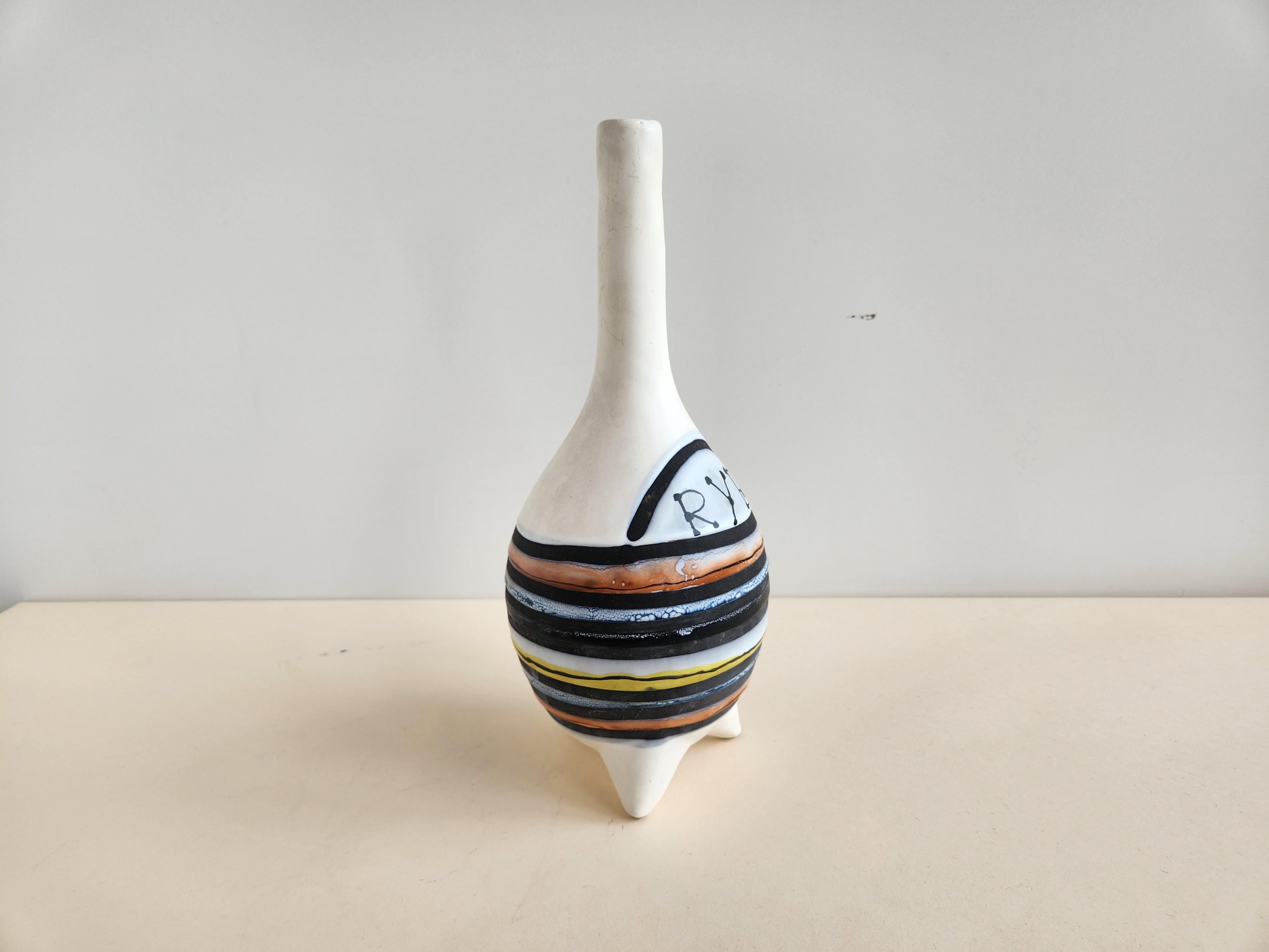 Roger Capron - Vintage Keramikvaseflasche mit Gänseblümchenhalsausschnitt aus Keramik (Moderne der Mitte des Jahrhunderts) im Angebot