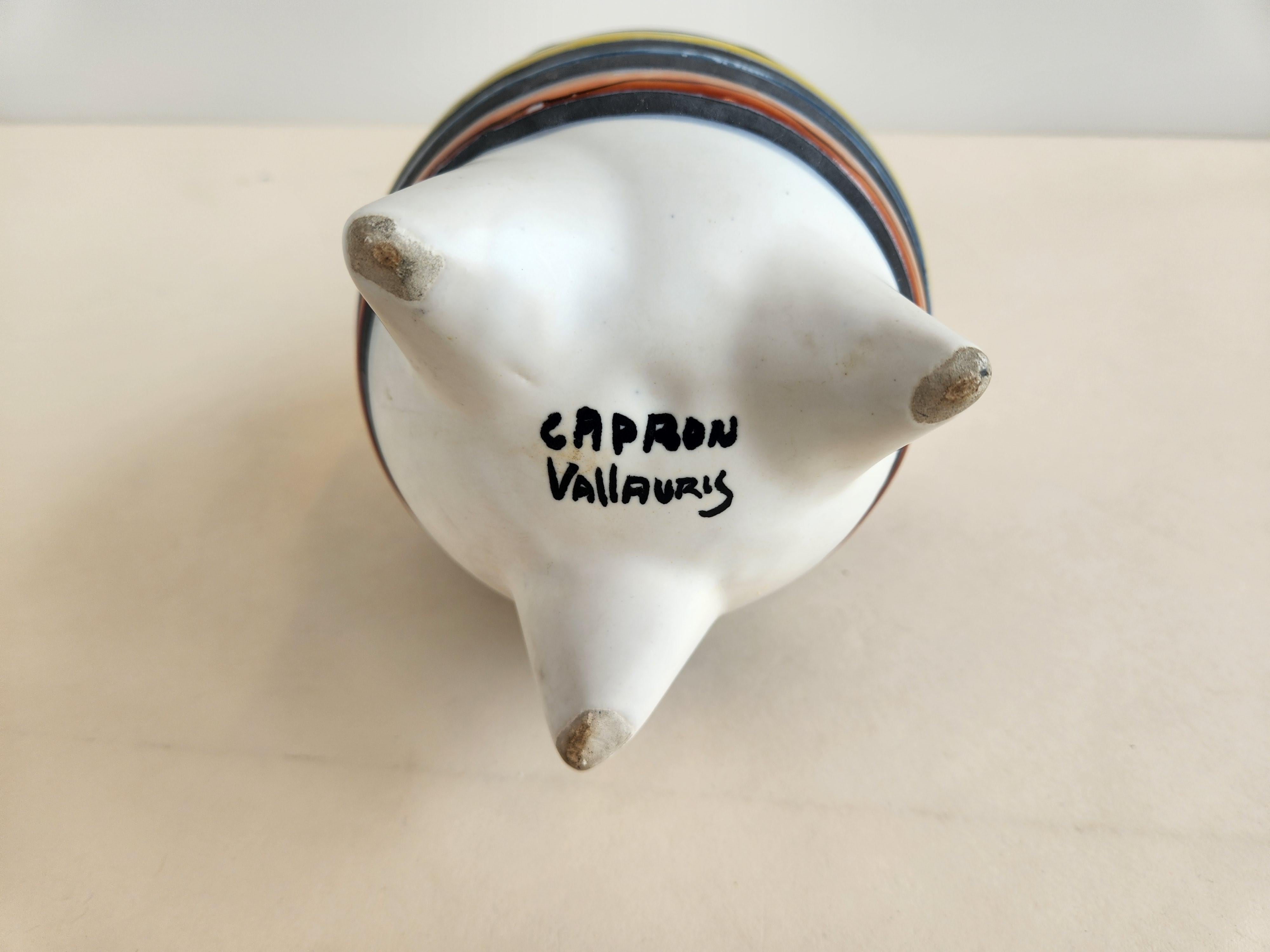 Roger Capron - Vintage Keramikvaseflasche mit Gänseblümchenhalsausschnitt aus Keramik (Mitte des 20. Jahrhunderts) im Angebot
