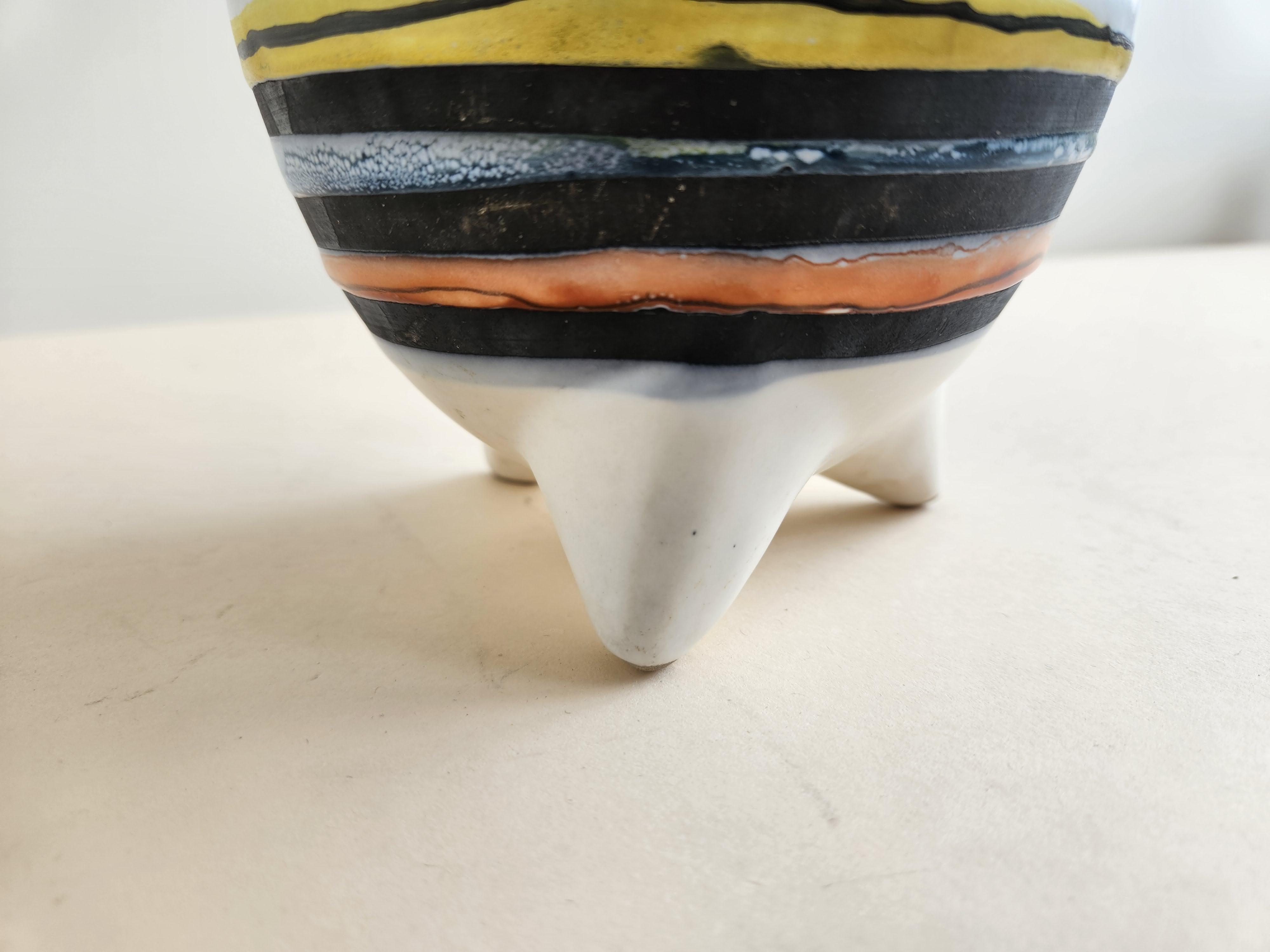 Roger Capron - Vintage Keramikvaseflasche mit Gänseblümchenhalsausschnitt aus Keramik im Angebot 1