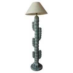 Vintage Ceramic Saguaro Cactus Floor Lamp