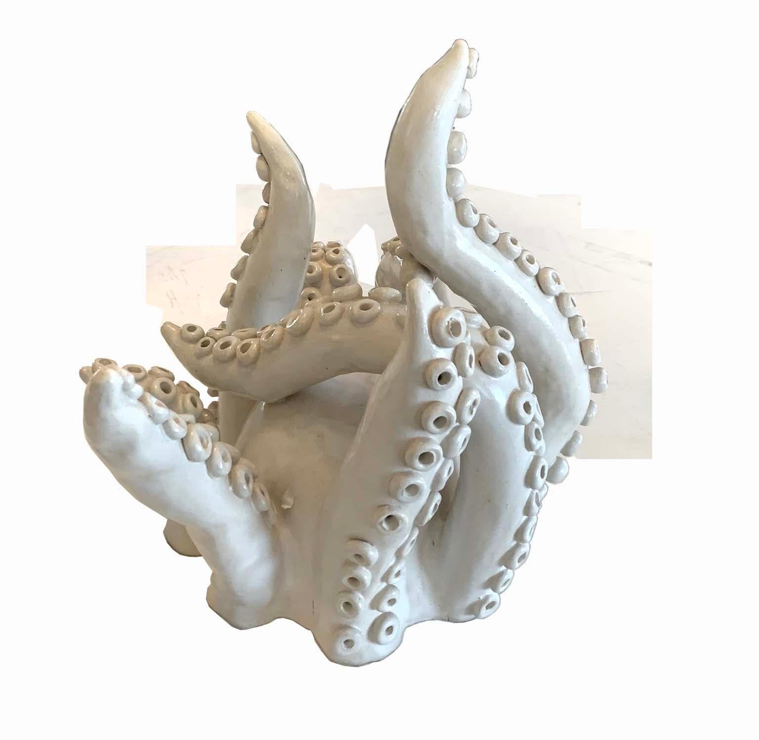 Vintage Ceramic Sculpture Octopus In Good Condition In Sag Harbor, NY