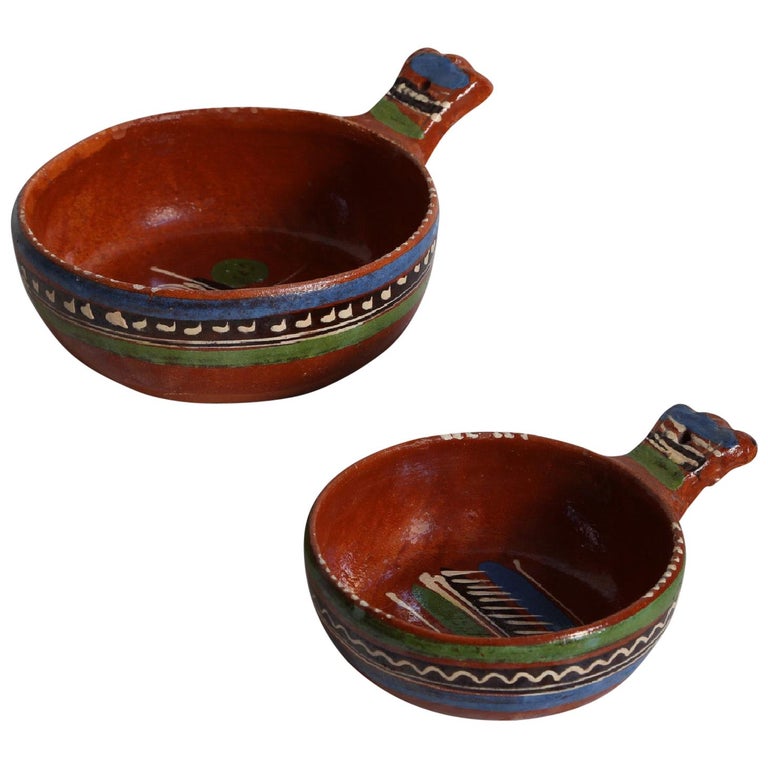 Vintage Ceramic Serving Dishes, Set of 2, Mexican Pottery For Sale at