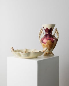 Vintage Ceramic Set of Vase and Bowl by C.A.L. Italy, 1980s