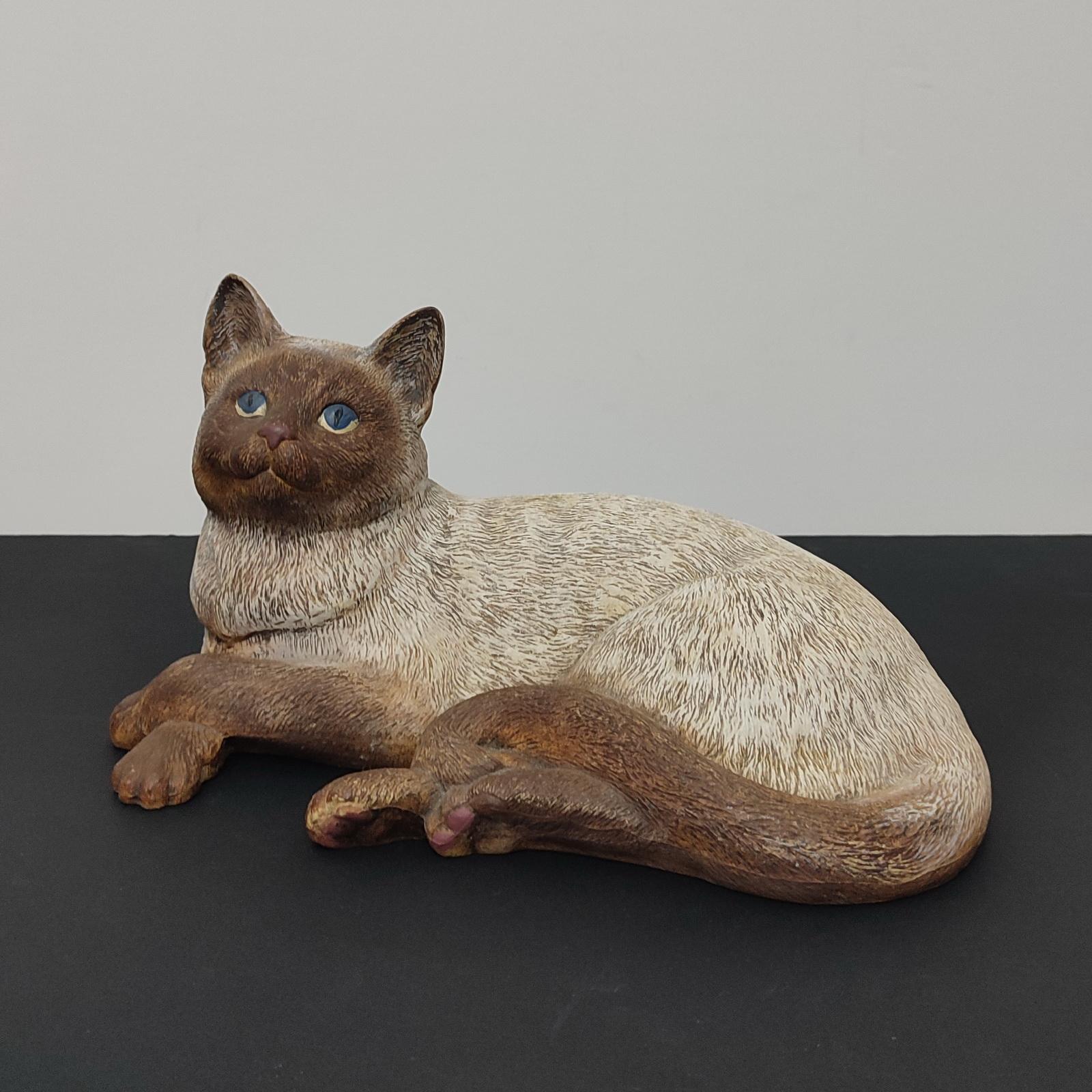 vintage ceramic cat statue