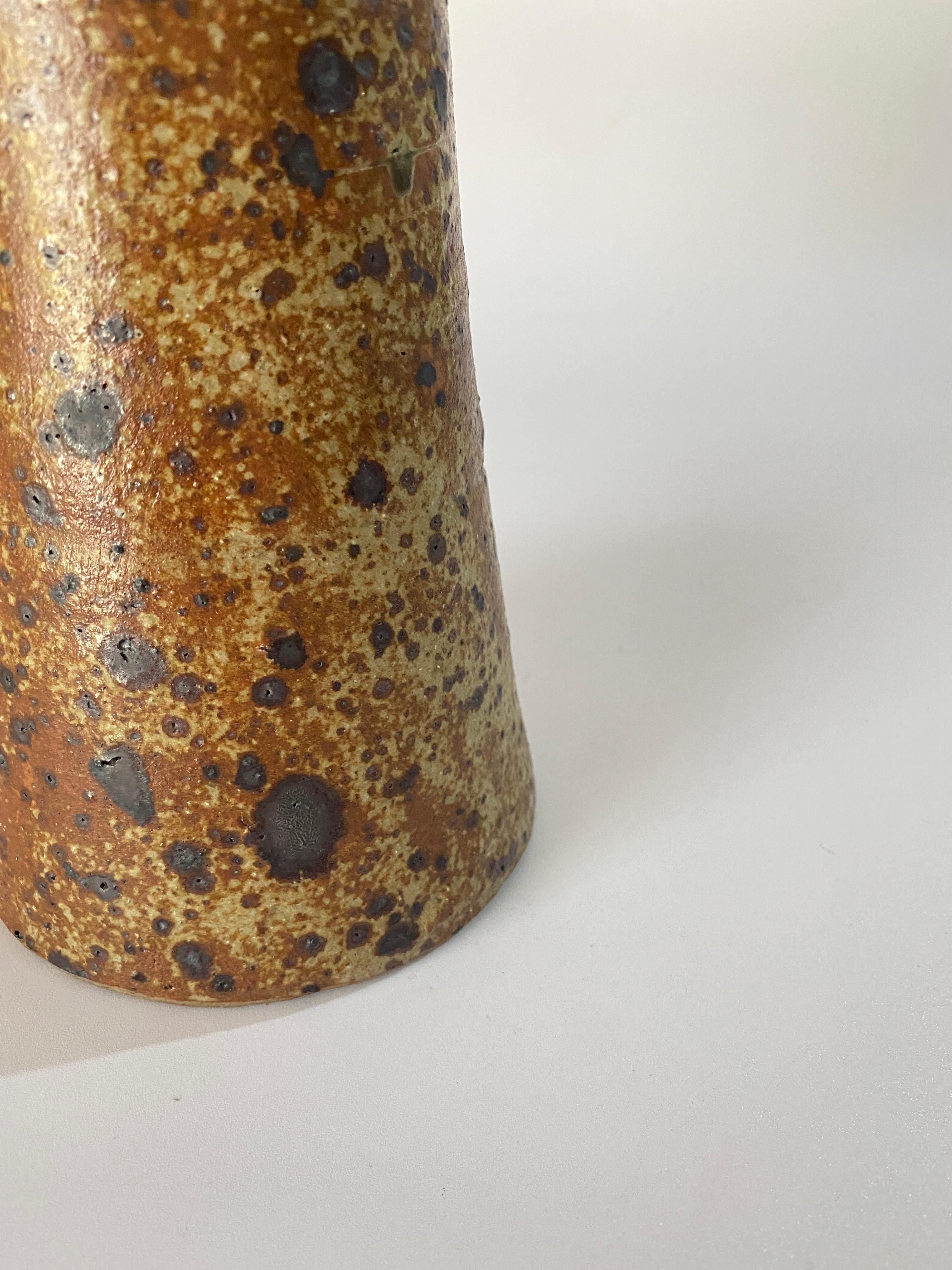 Mid-20th Century Vintage Ceramic Stoneware Vase La Borne, Signed, France circa 1960 For Sale