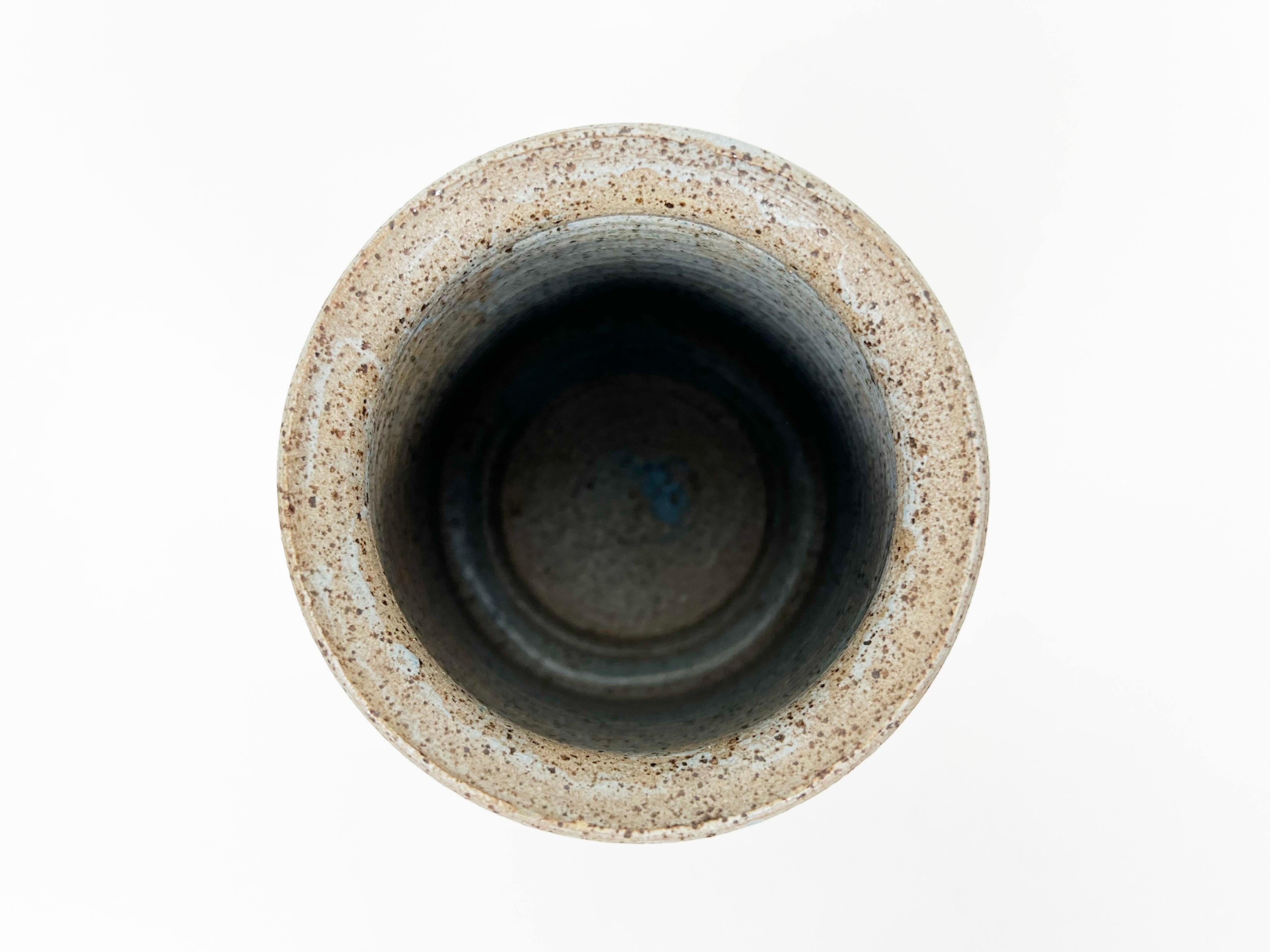 American Vintage Ceramic Stoneware Vase with Tool Marks