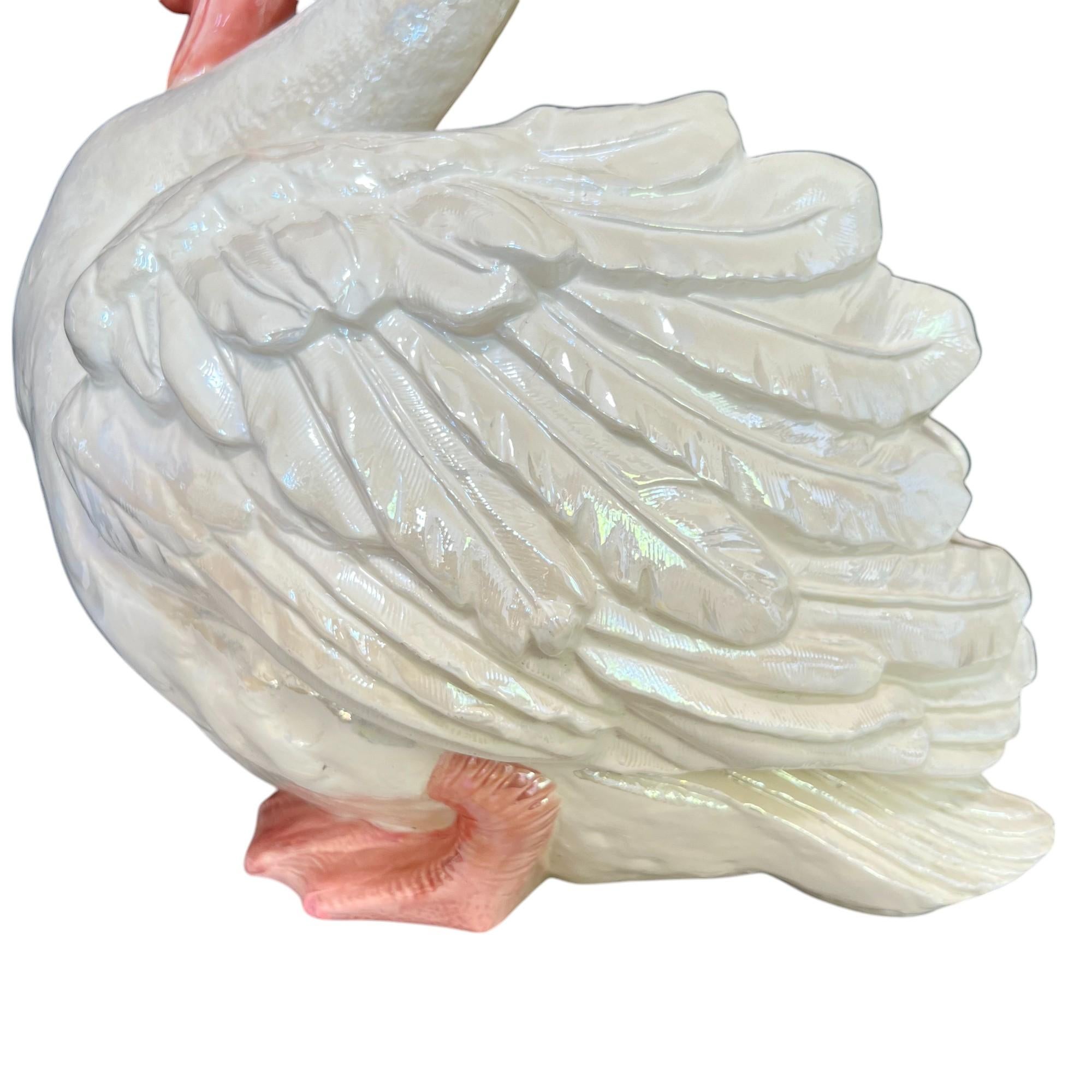 Vintage Ceramic Swan Jardinière For Sale 4