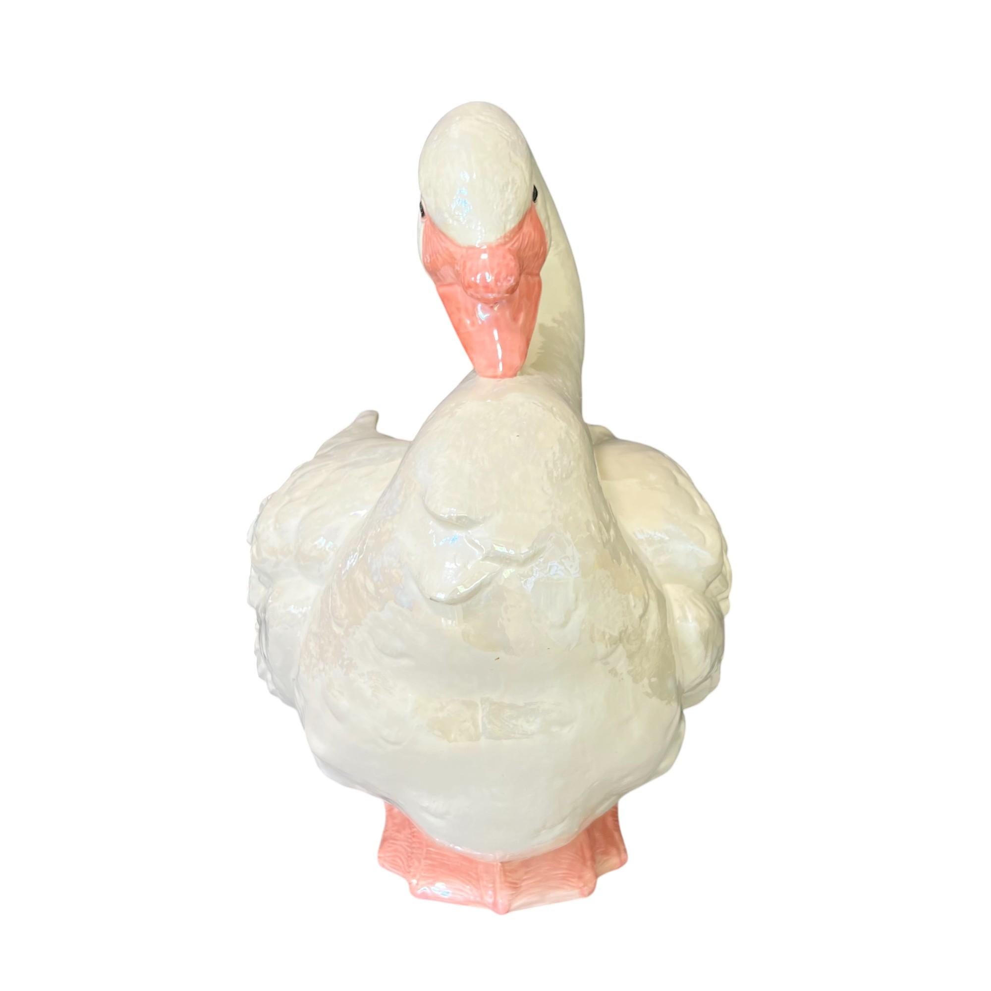 20th Century Vintage Ceramic Swan Jardinière For Sale
