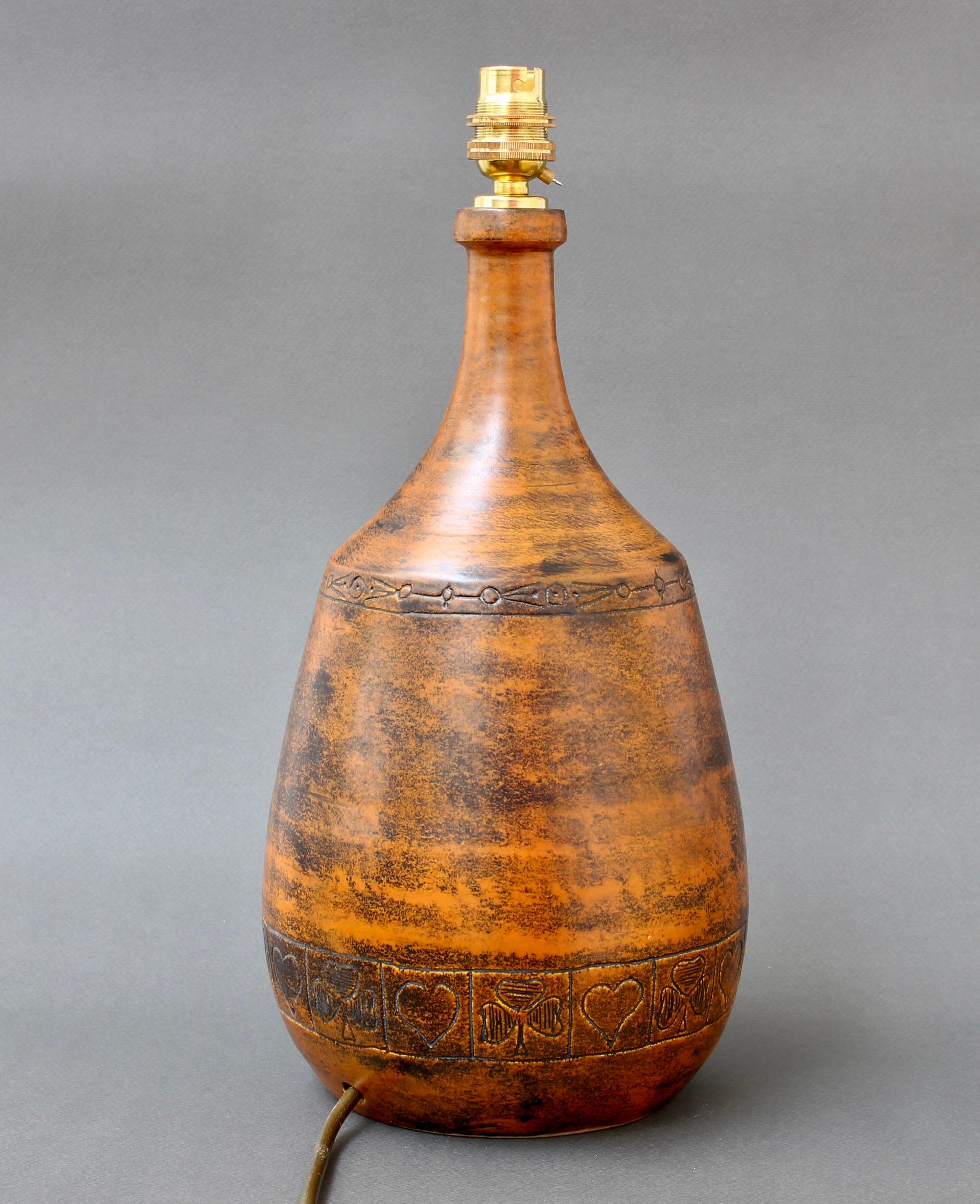 Lampada da tavolo in ceramica vintage di Jacques Blin del 1974 in vendita 1