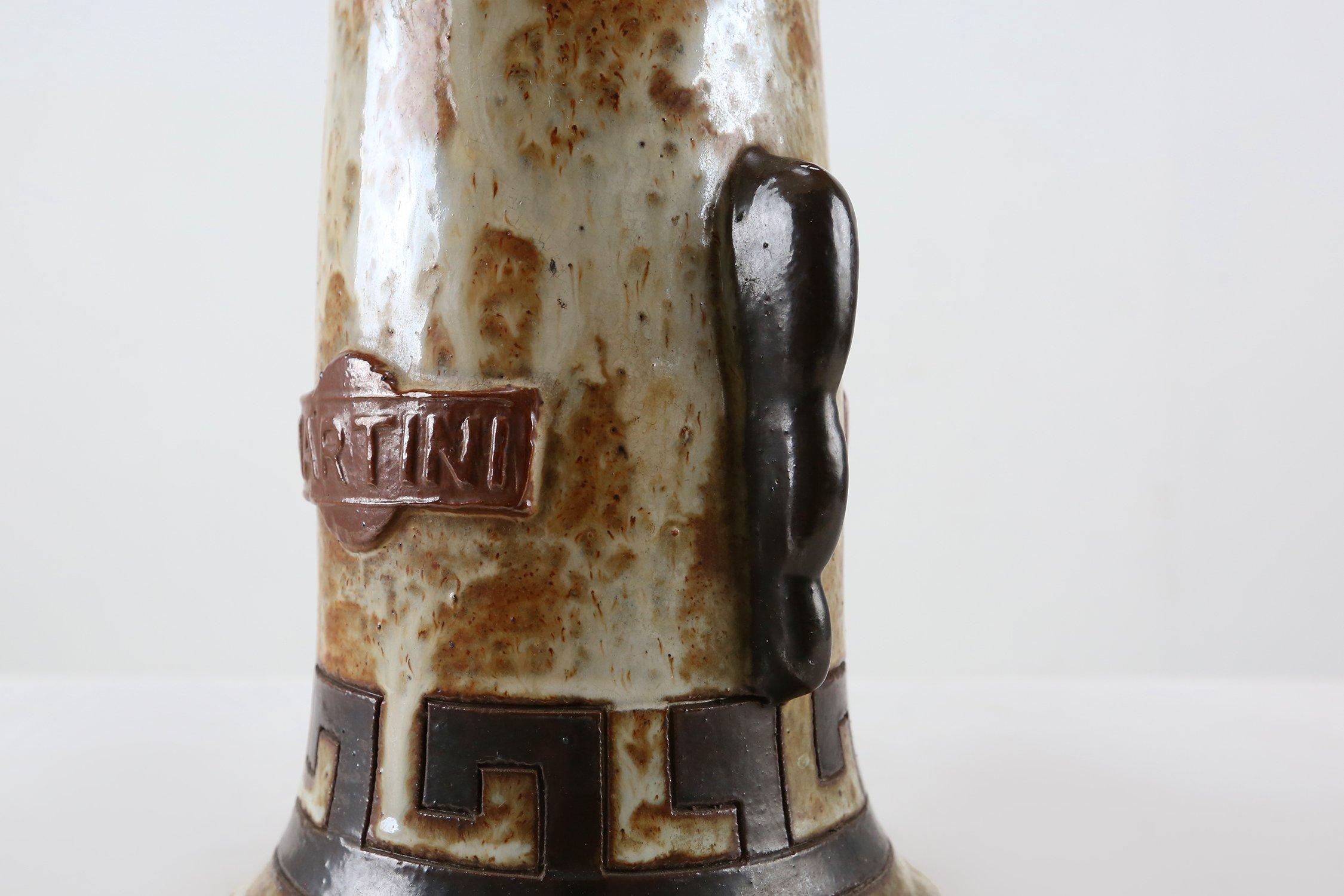 Vintage ceramic Table Lamp by Martini Vermouth, Italy 1950s For Sale 2