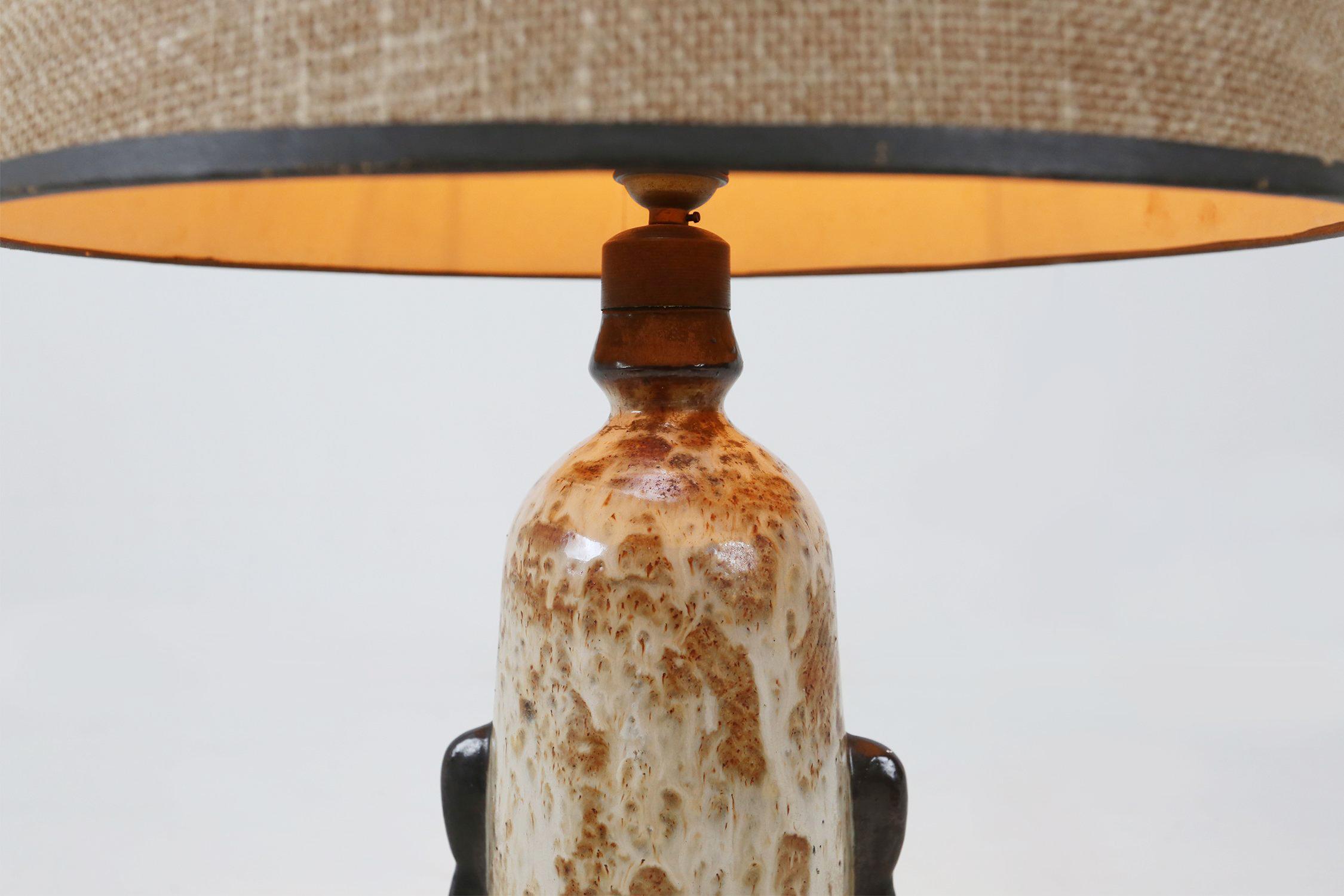 Glazed Vintage ceramic Table Lamp by Martini Vermouth, Italy 1950s For Sale