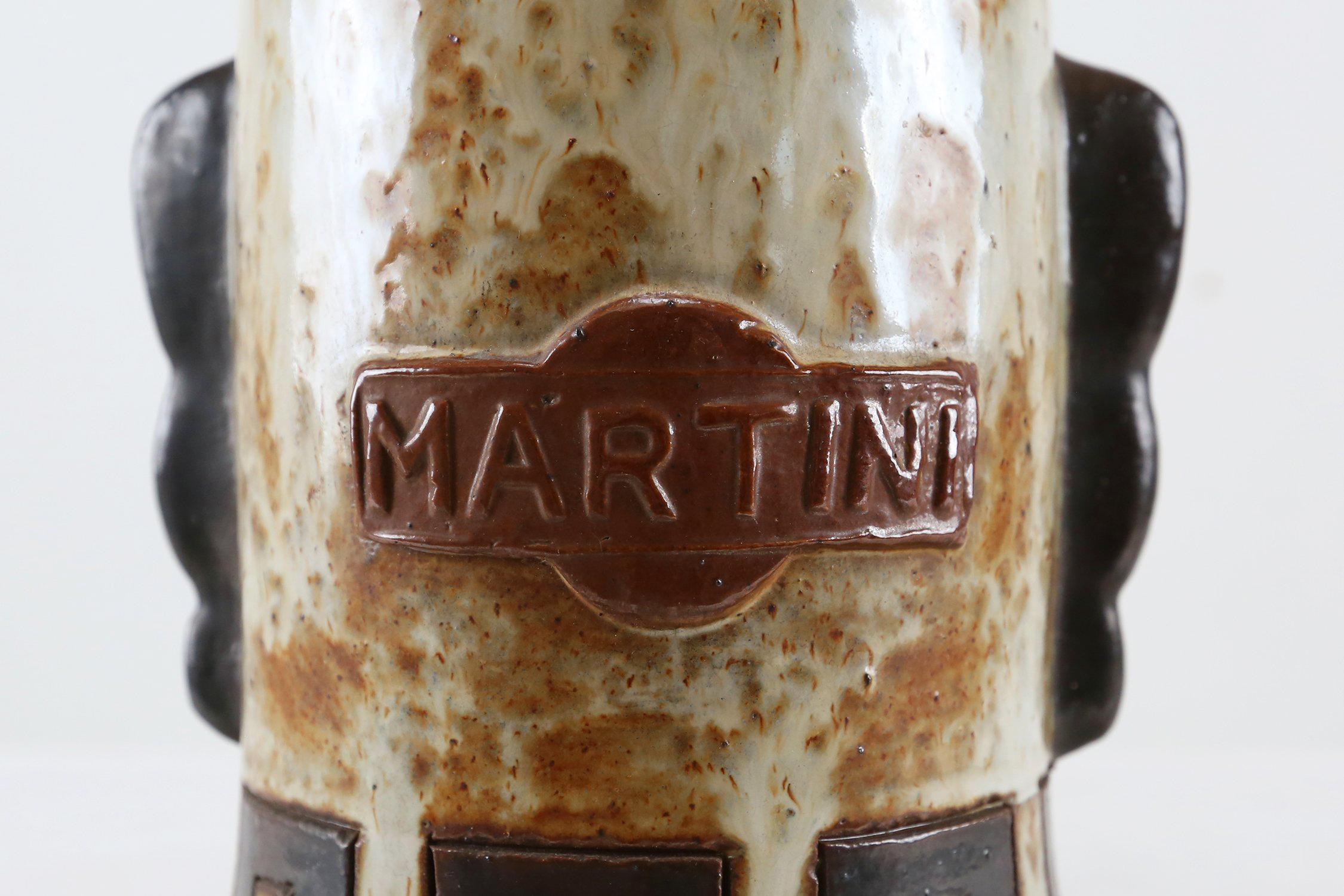 Mid-20th Century Vintage ceramic Table Lamp by Martini Vermouth, Italy 1950s For Sale