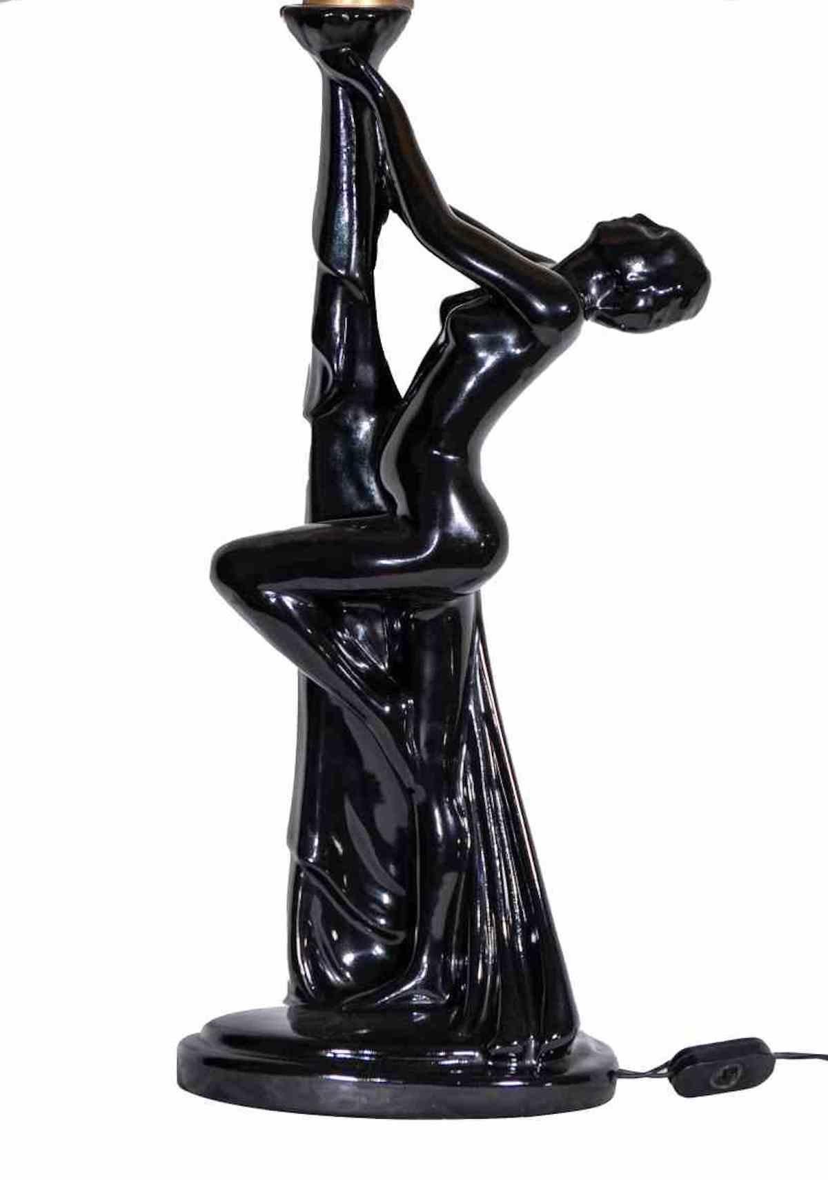 Lampada da tavolo in ceramica vintage di Tommaso Barbi, Italia, anni '70 In condizioni buone in vendita a Roma, IT