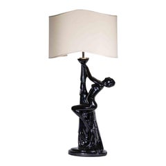 Vintage Ceramic Table Lamp by Tommaso Barbi, Italy, 1970s