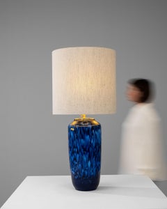 Vintage Ceramic Table Lamp, Glazed Base, Germany, 20th Century Design