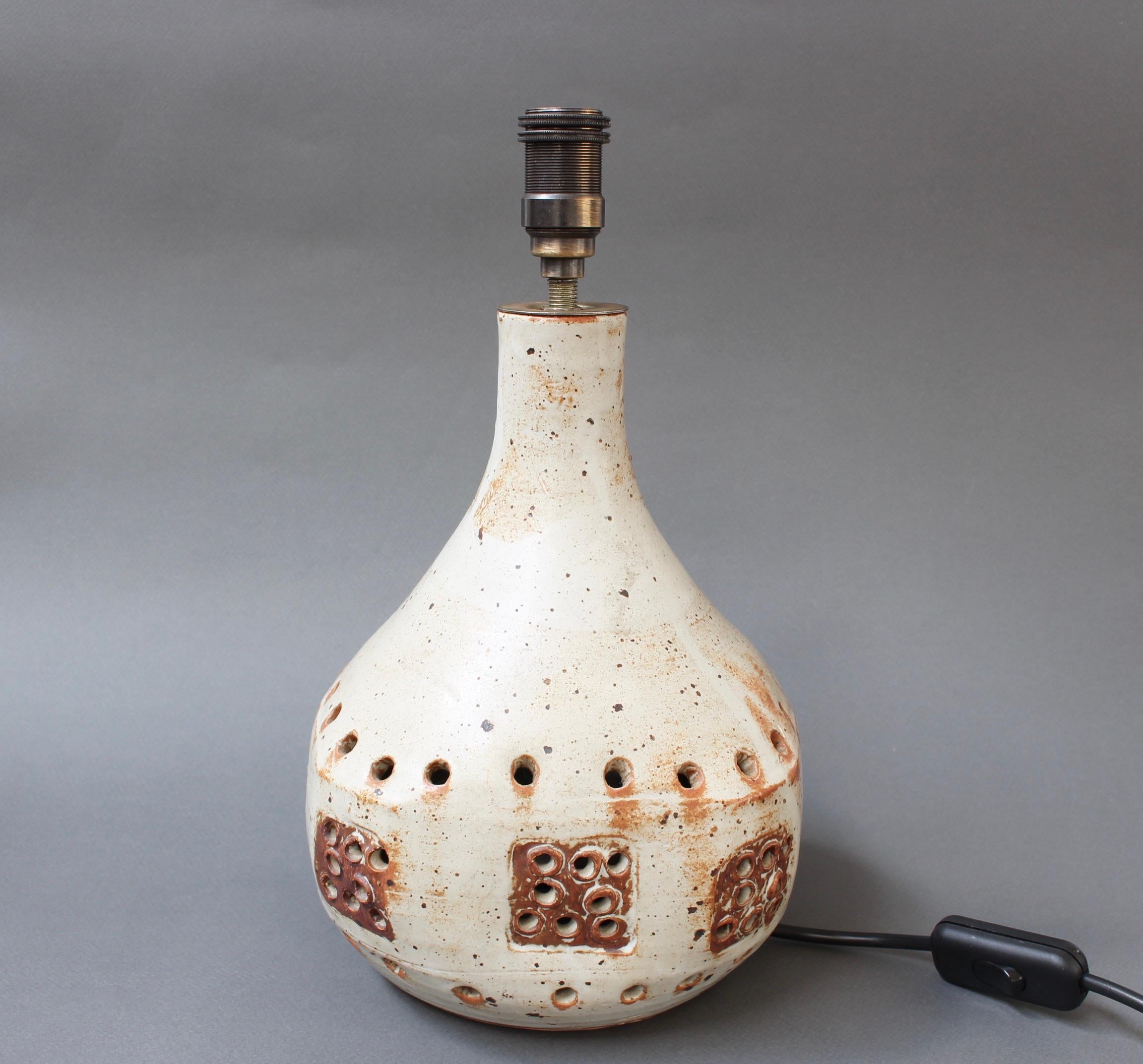French Vintage Ceramic Table Lamp in the Style of Georges Pelletier, circa 1970s