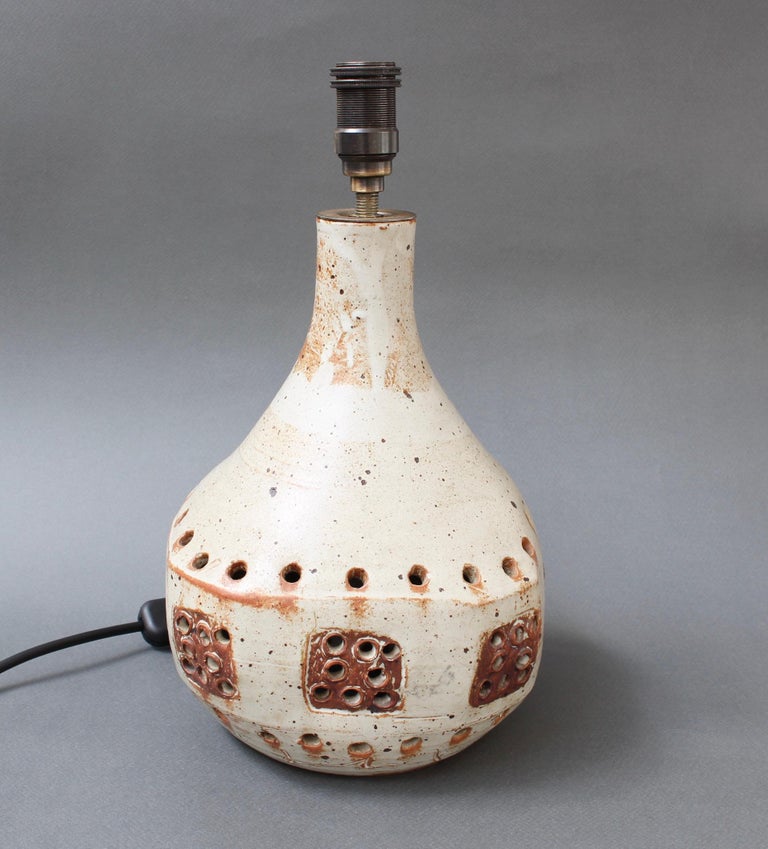 Late 20th Century Vintage Ceramic Table Lamp in the Style of Georges Pelletier, circa 1970s For Sale