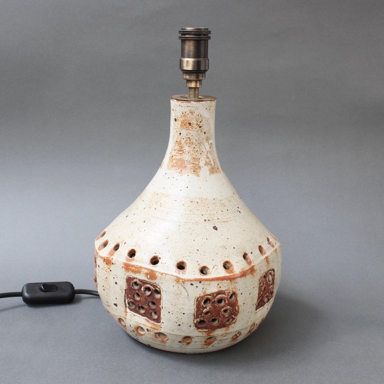 Vintage Ceramic Table Lamp in the Style of Georges Pelletier, circa 1970s For Sale 1