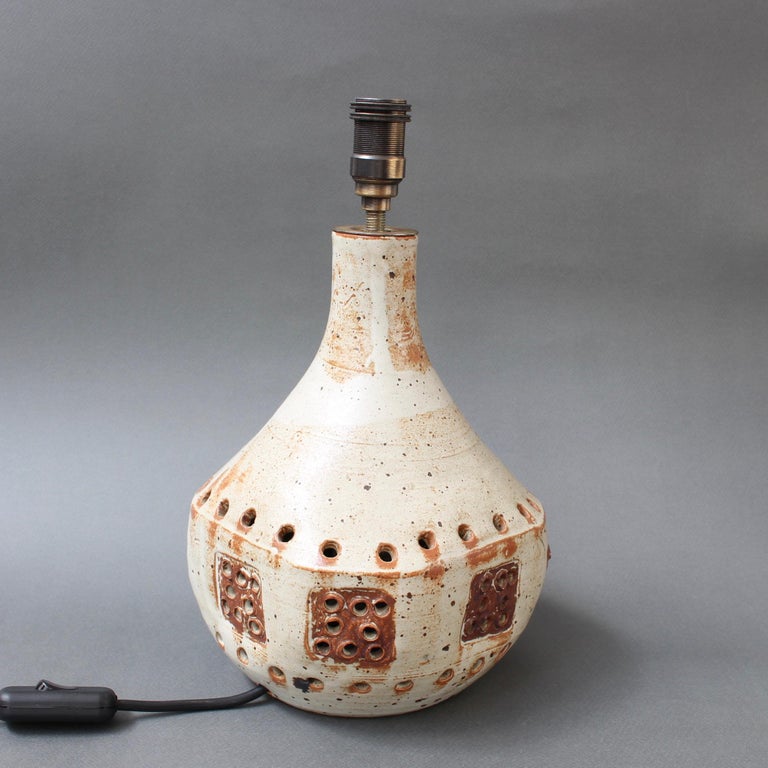 Vintage Ceramic Table Lamp in the Style of Georges Pelletier, circa 1970s For Sale 2