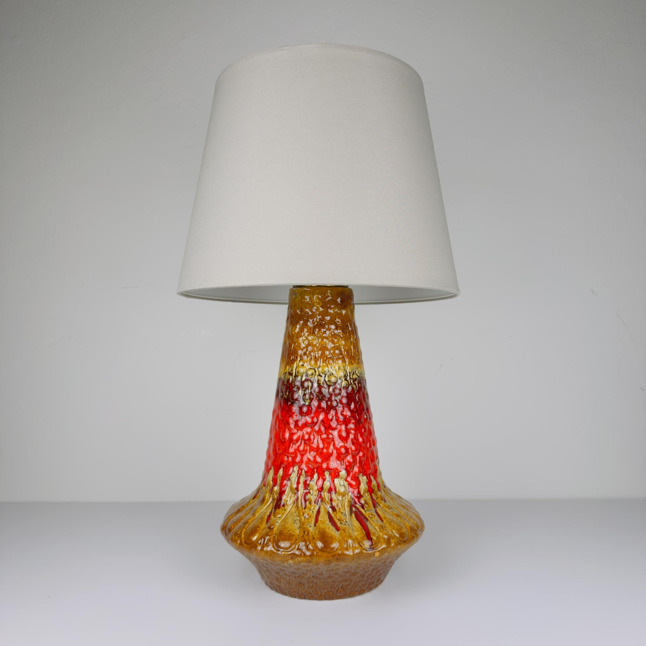 Very beautiful large ceramic floor or table lamp from the 60s. Made in Yugoslavia at the manufacture KIL Liboje. It will create coziness in your house and really approaches various rooms.

The vintage lamp is in good condition. The lampshades are