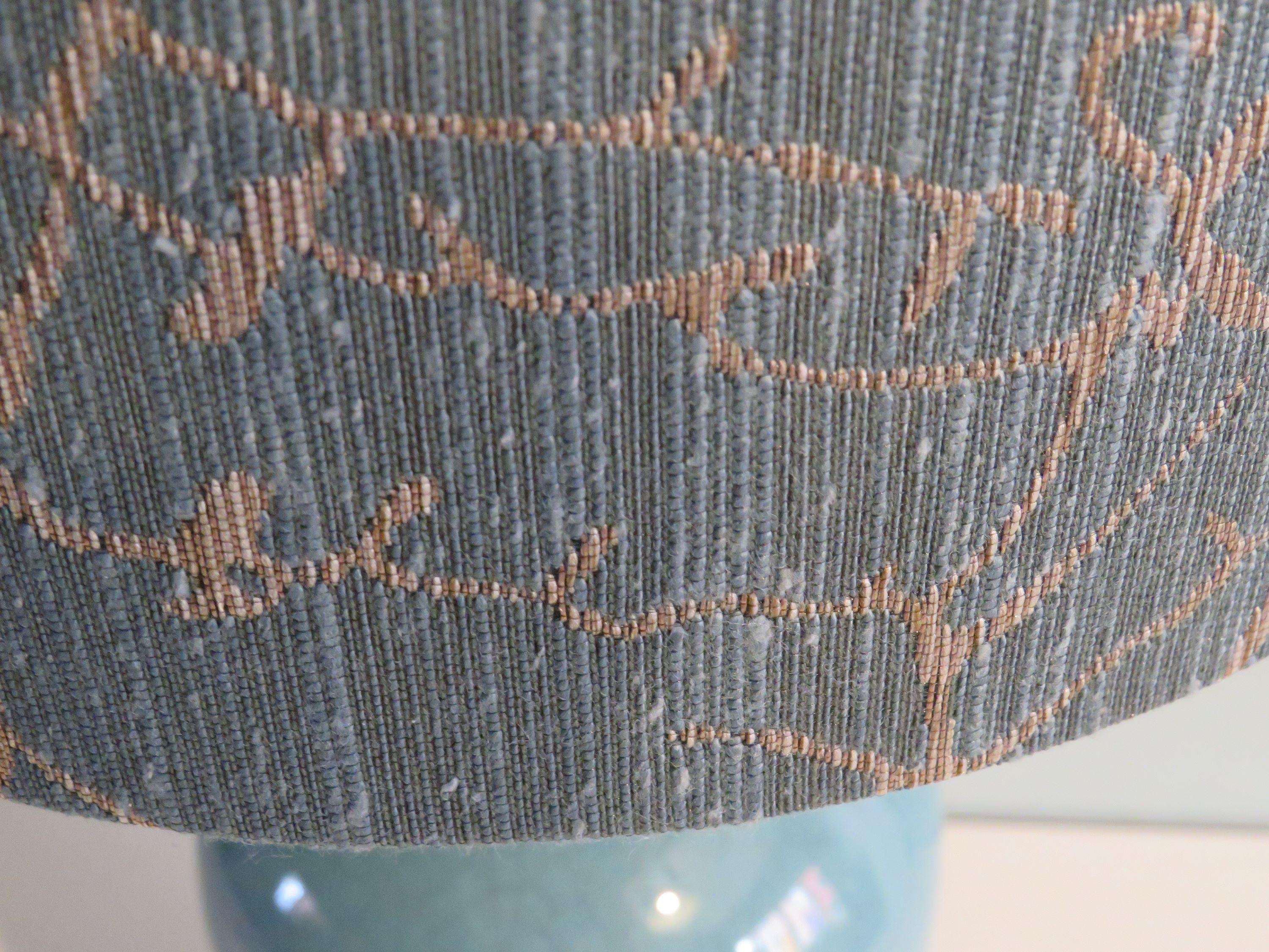 Vintage ceramic table lamp with custom-made lampshade. In Good Condition For Sale In Herentals, BE