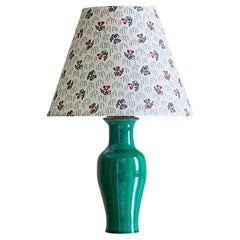 Vintage Ceramic Table Lamp with Customised Shade, Denmark, 1970s Vintage Ceramic Table Lamp with Customised Shade, Denmark, 1970s