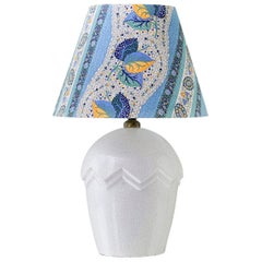 Vintage Ceramic Table Lamp with Customized Shade, France, 1930s