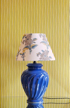 Vintage Ceramic Table Lamp with Customized Shade, France 1970's