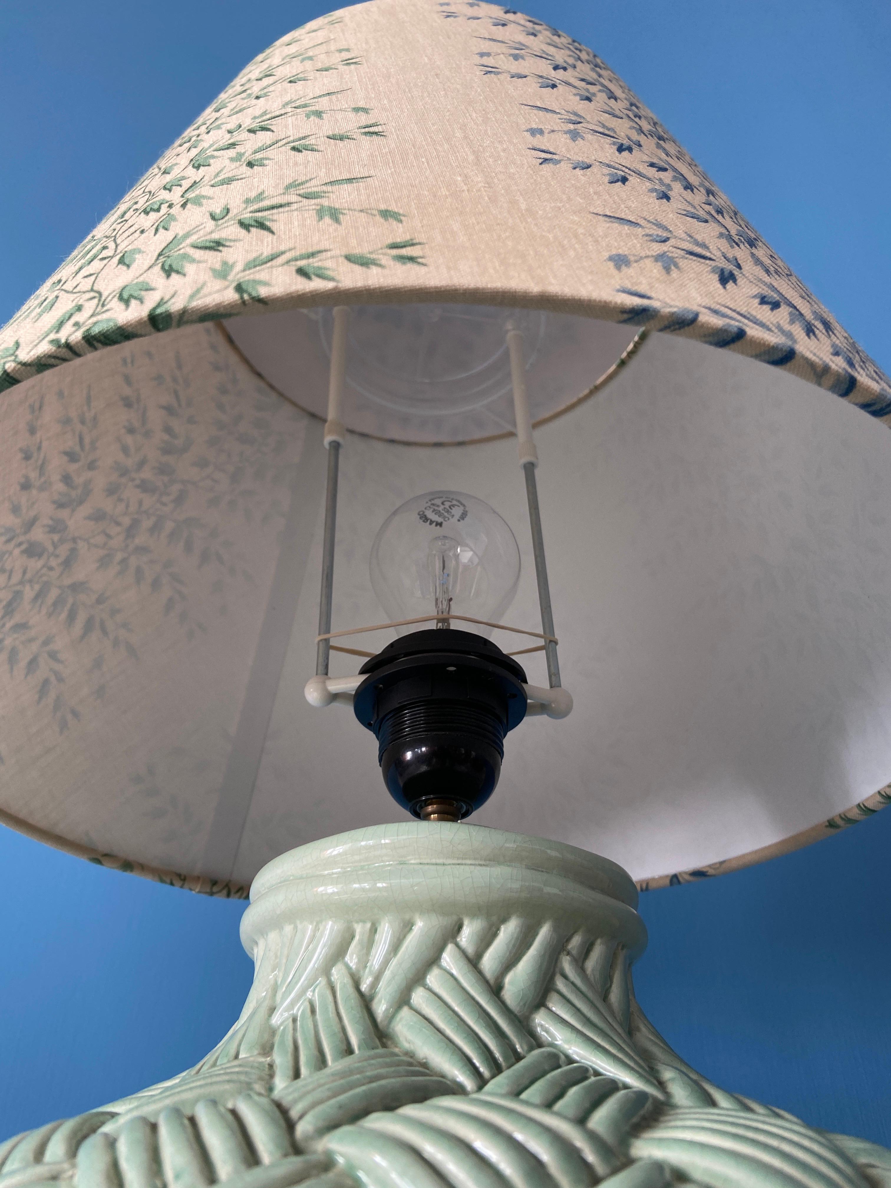 20th Century Vintage Ceramic Table Lamp with Customized Shade by the Apartment, France