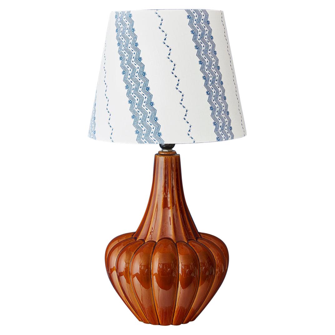 Vintage Ceramic Table Lamp with Customized Shade, France, 1960's