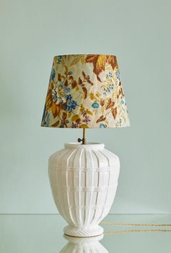 Vintage Ceramic Table Lamp with Customized Shade, France, 1970's