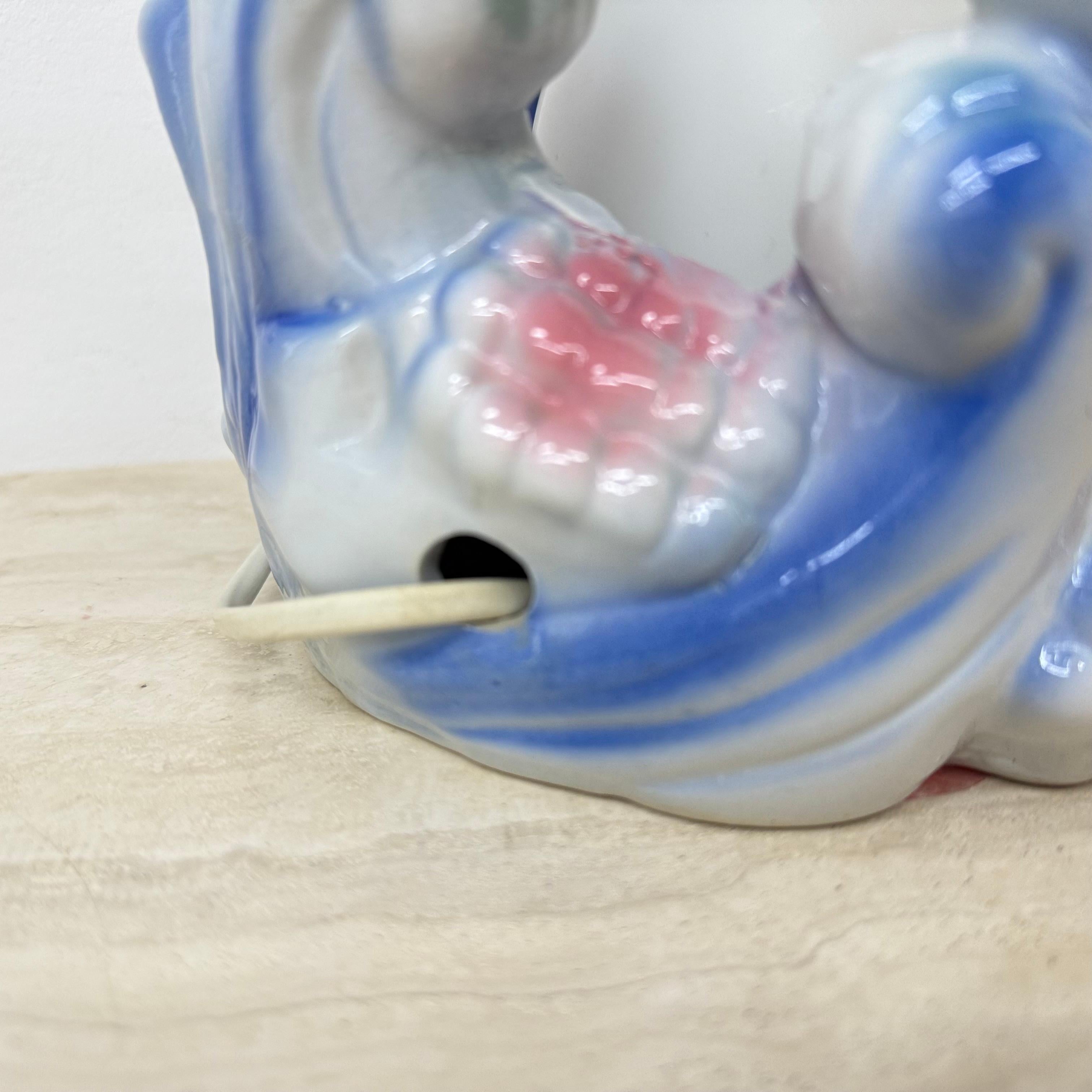 Lampe de table vintage avec sirène et dauphins, années 1980 en vente 12