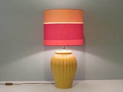 Vintage Ceramic Table Lamp with New Handmade Lampshade, France 1960