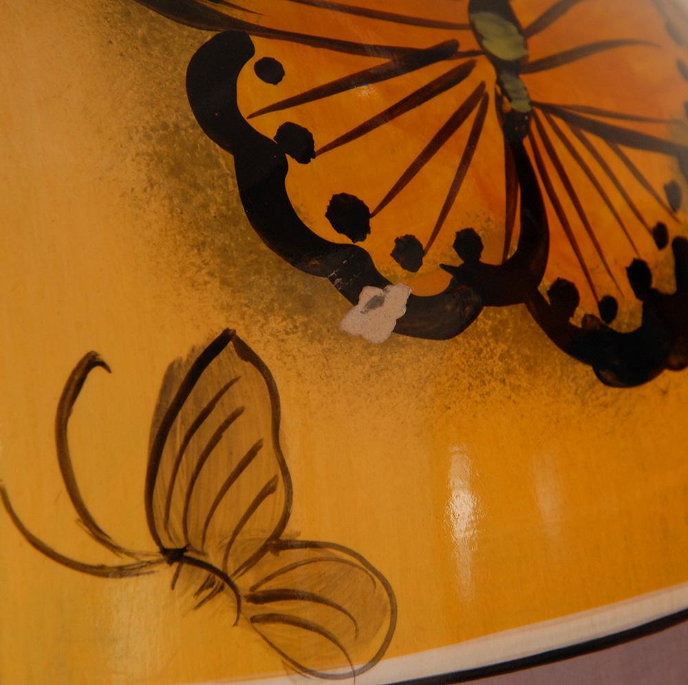 Vintage Ceramic Table Lamps French Butterflies Modern Lamps - a Pair For Sale 9