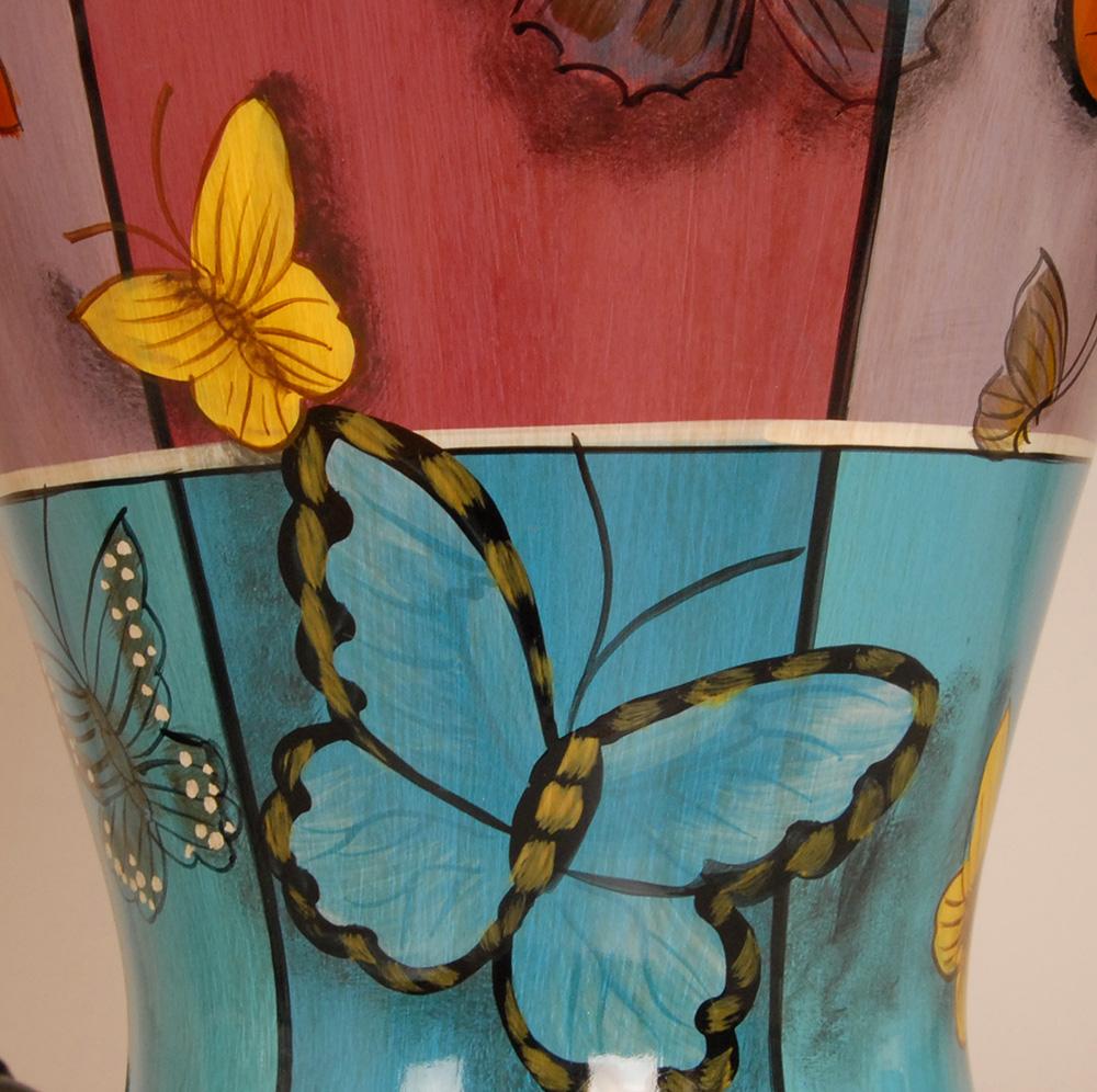 Vintage Ceramic Table Lamps French Butterflies Modern Lamps - a Pair For Sale 5