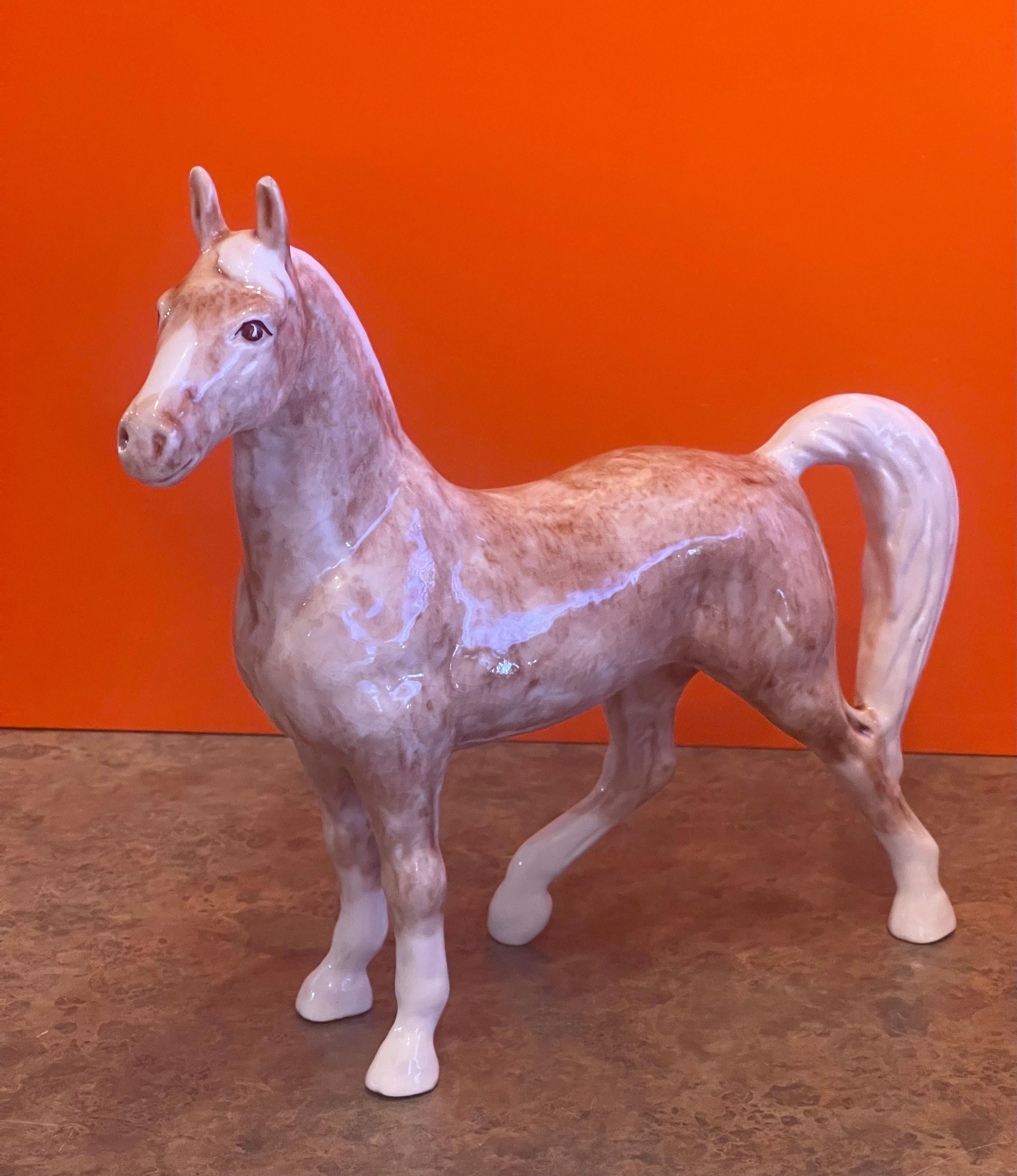 Vintage Ceramic Tan Horse Sculpture by Dorothy Kindell For Sale 6