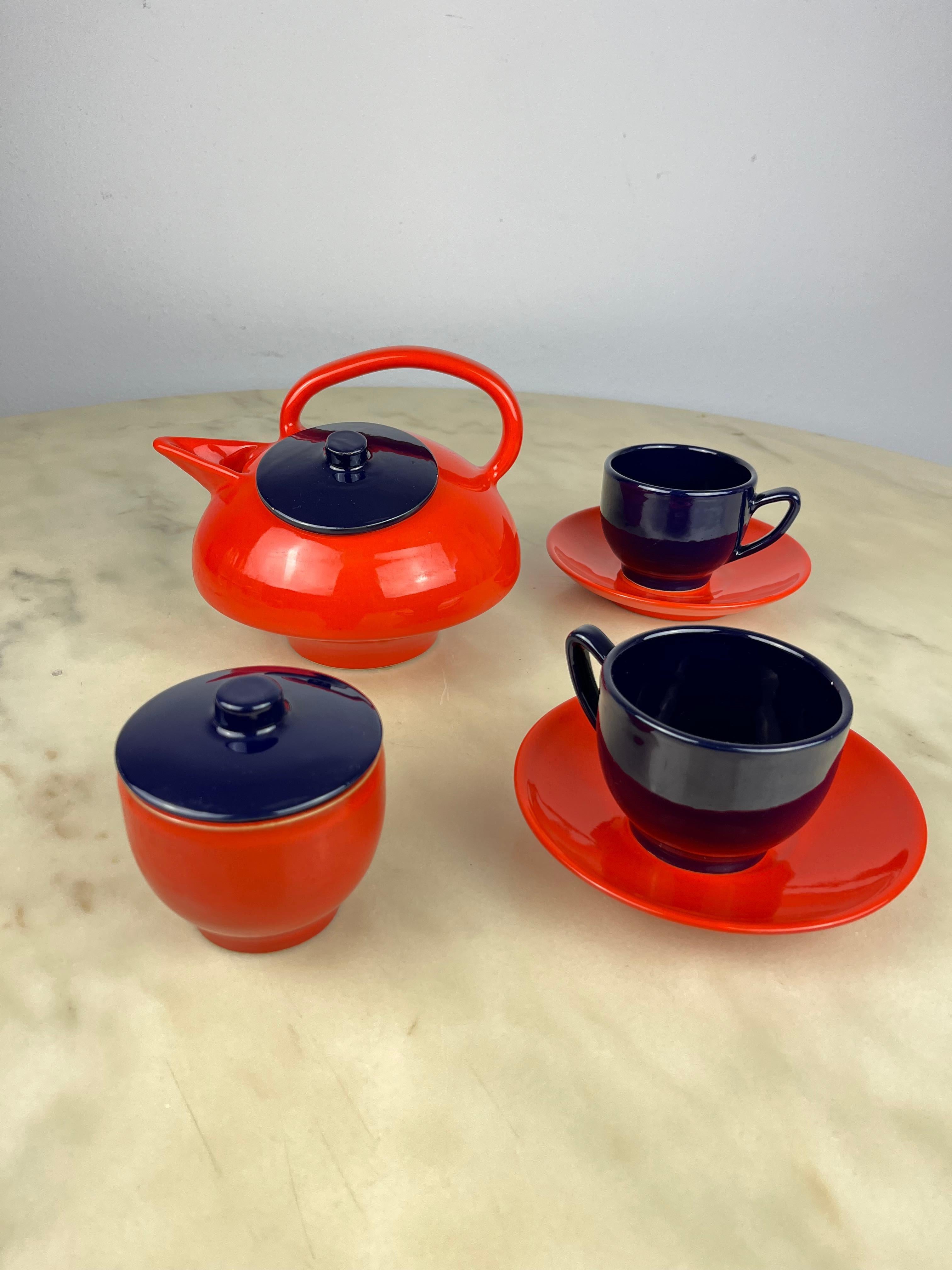  Vintage Ceramic Tea Set, Italy, 1970s In Excellent Condition For Sale In Palermo, IT