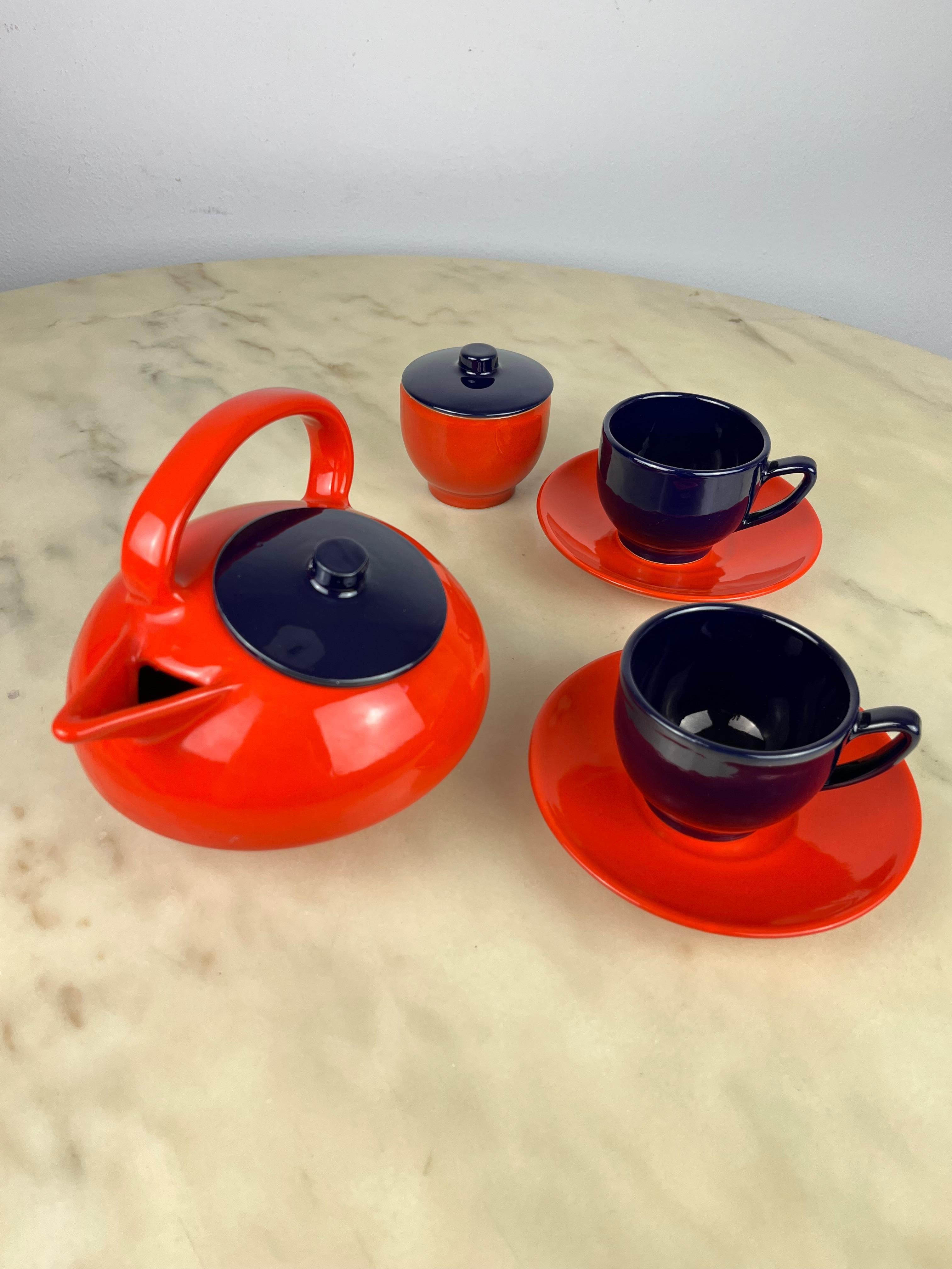  Vintage Ceramic Tea Set, Italy, 1970s For Sale 3