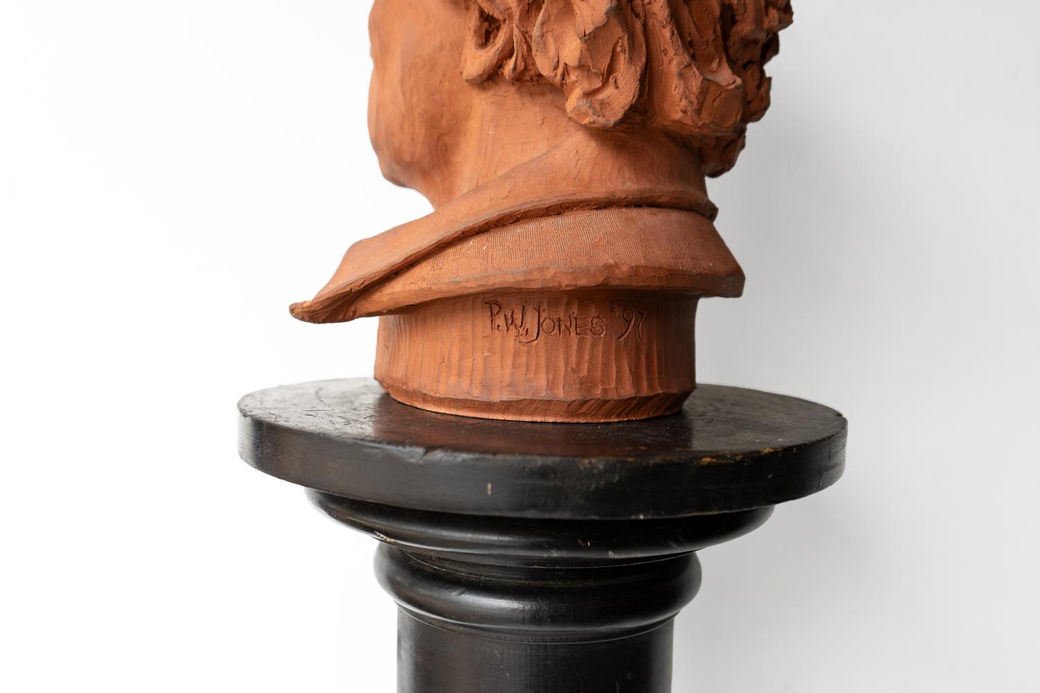 Sculpture vintage en terre cuite, portrait en buste, fin du 20e siècle en vente 5
