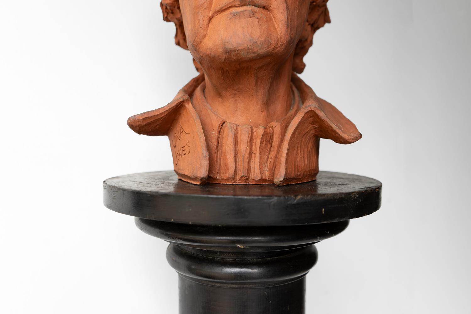 Vintage Ceramic Terracotta Portrait Bust Sculpture, Late 20th Century For Sale 1