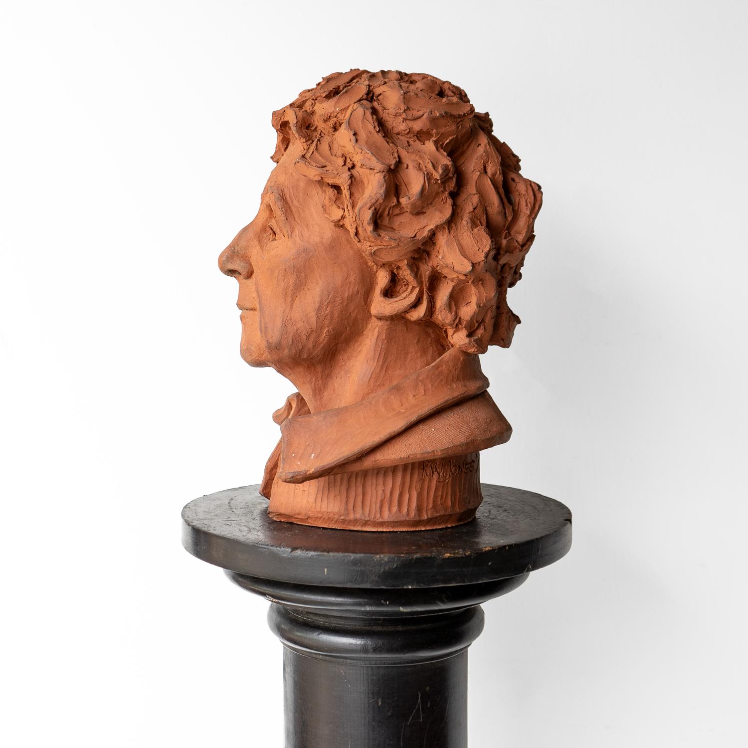 Sculpture vintage en terre cuite, portrait en buste, fin du 20e siècle en vente 1